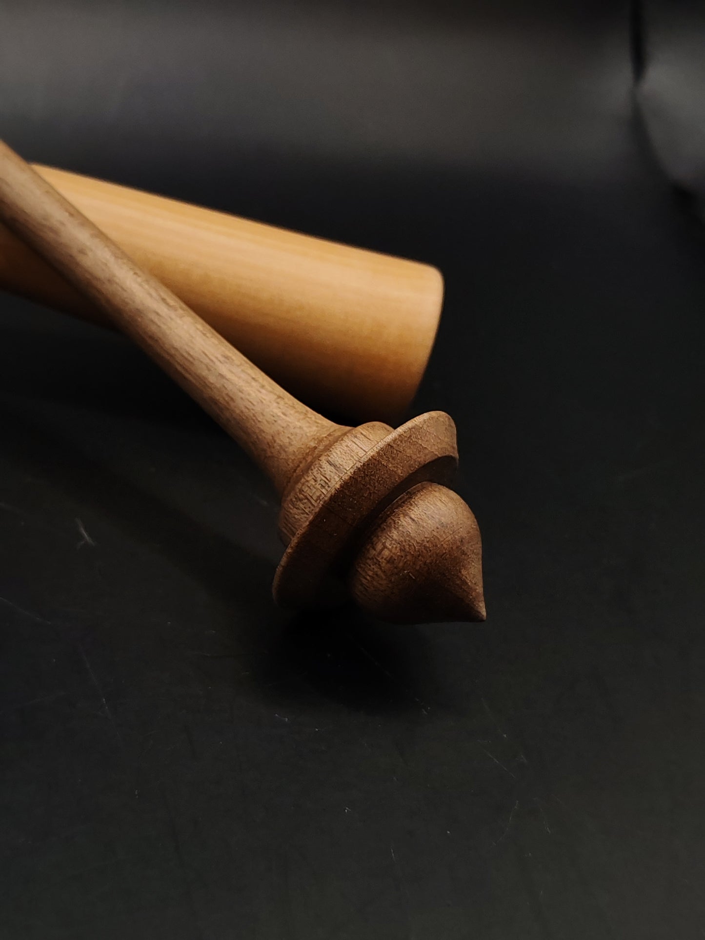 Support Spindle Set 12g Walnut Yarn Spinning Tool with Pear Walnut Bowl