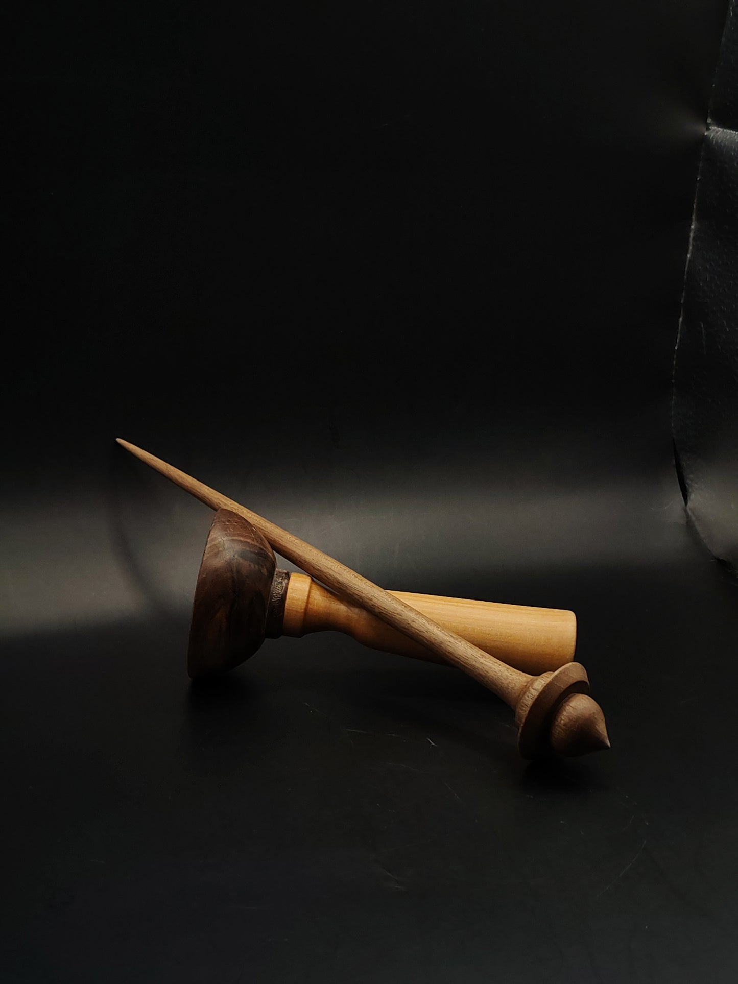 Support Spindle Set 12g Walnut Yarn Spinning Tool with Pear Walnut Bowl