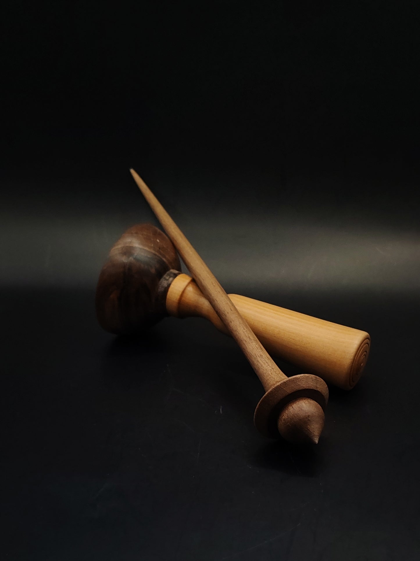 Support Spindle Set 12g Walnut Yarn Spinning Tool with Pear Walnut Bowl