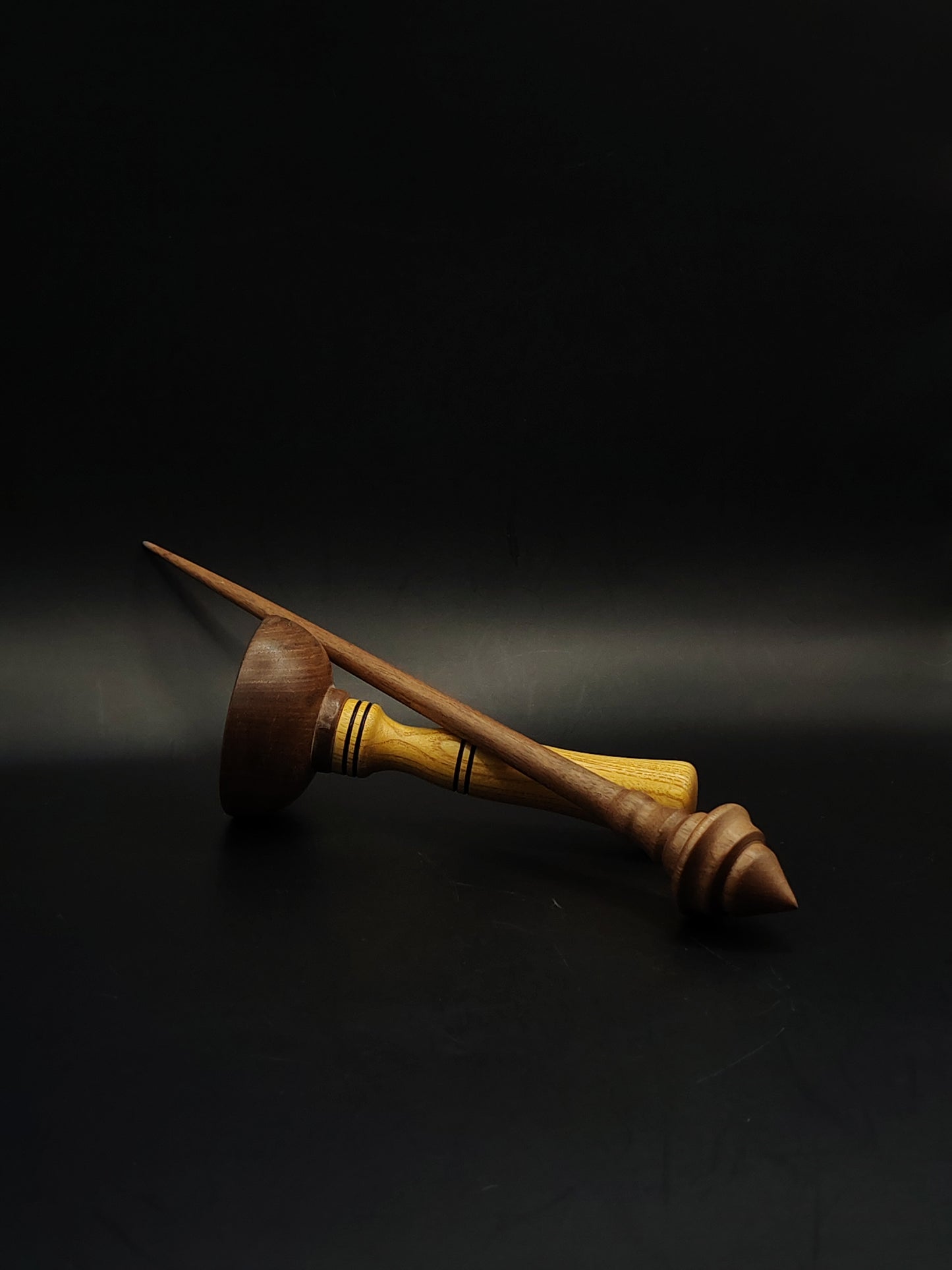 Support Spindle Set 15g Walnut Yarn Spinning Tool with Mulberry Walnut Lap Bowl