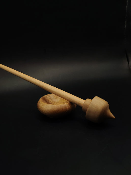 Support Spindle Set 18g Yarn Spinning Tool Apple Shaft Pear Whorl Acacia Bowl
