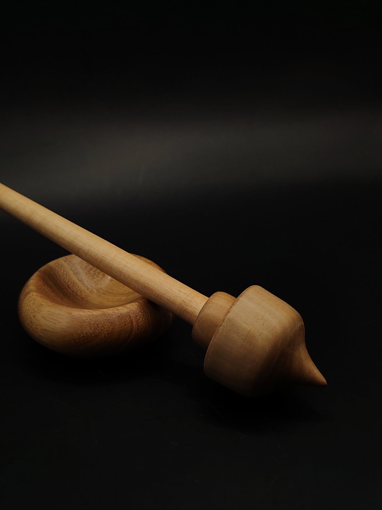 Support Spindle Set 18g Yarn Spinning Tool Apple Shaft Pear Whorl Acacia Bowl