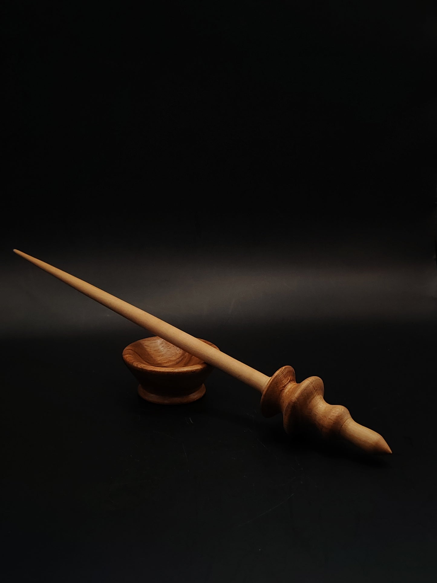 Support Spindle Set 15g Yarn Spinning Tool Pear Shaft Beech Whorl Chestnut Bowl