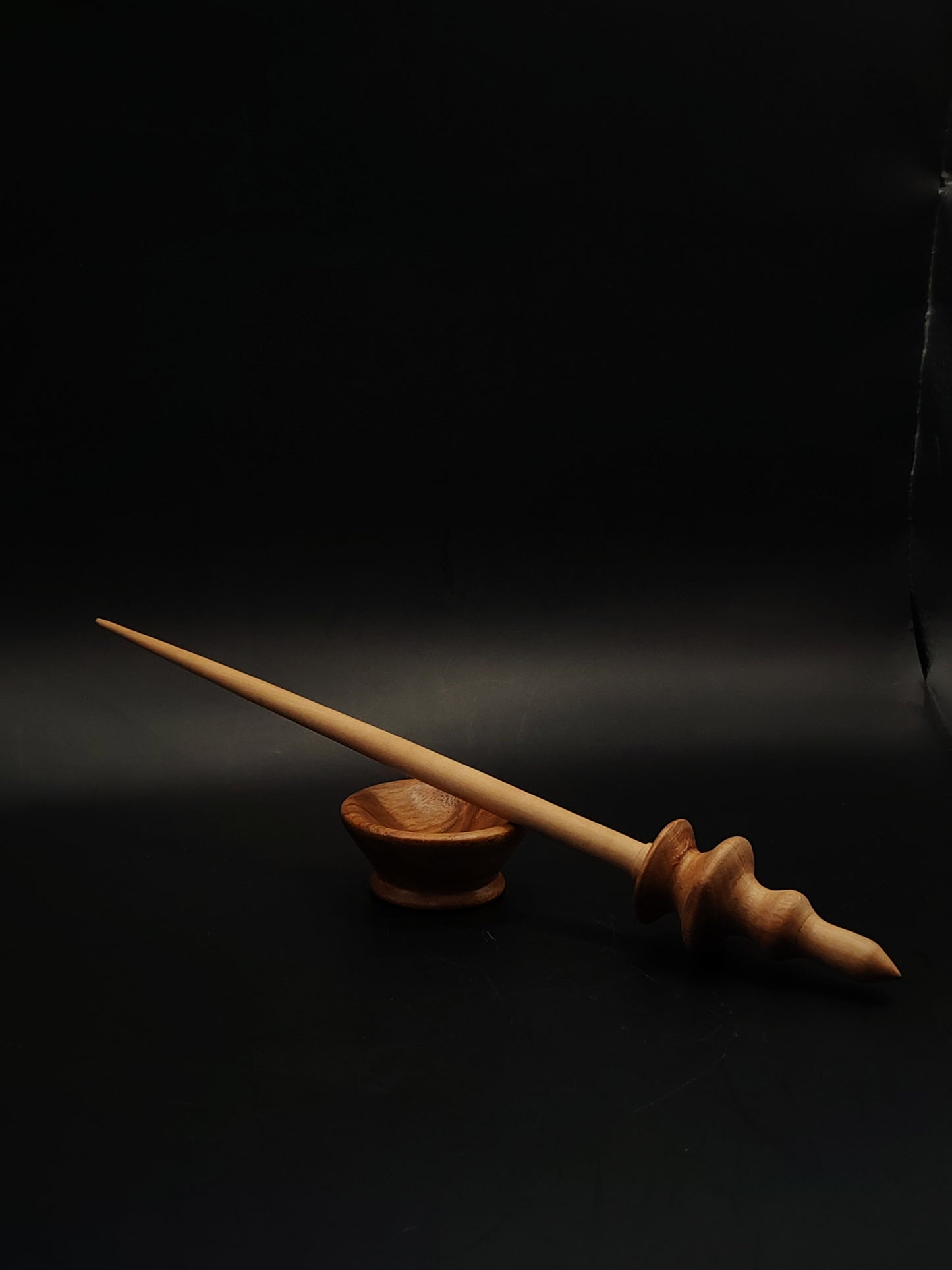 Support Spindle Set 15g Yarn Spinning Tool Pear Shaft Beech Whorl Chestnut Bowl