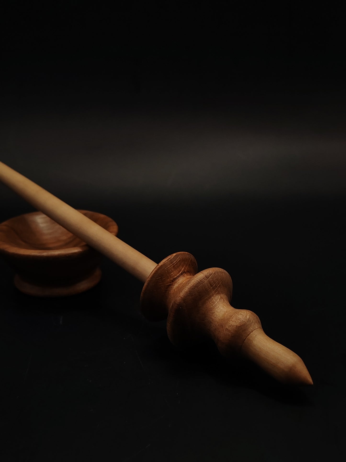 Support Spindle Set 15g Yarn Spinning Tool Pear Shaft Beech Whorl Chestnut Bowl