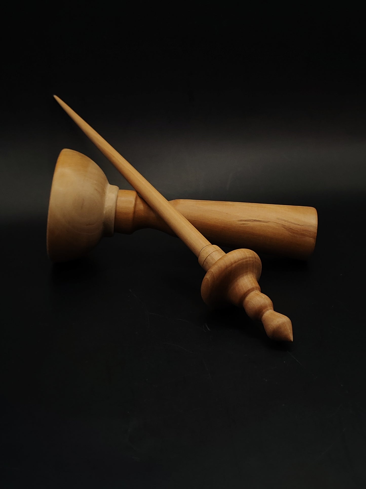 Mini Support Spindle Set 12g Pear Yarn Spinning Tool with Pear Lap Bowl