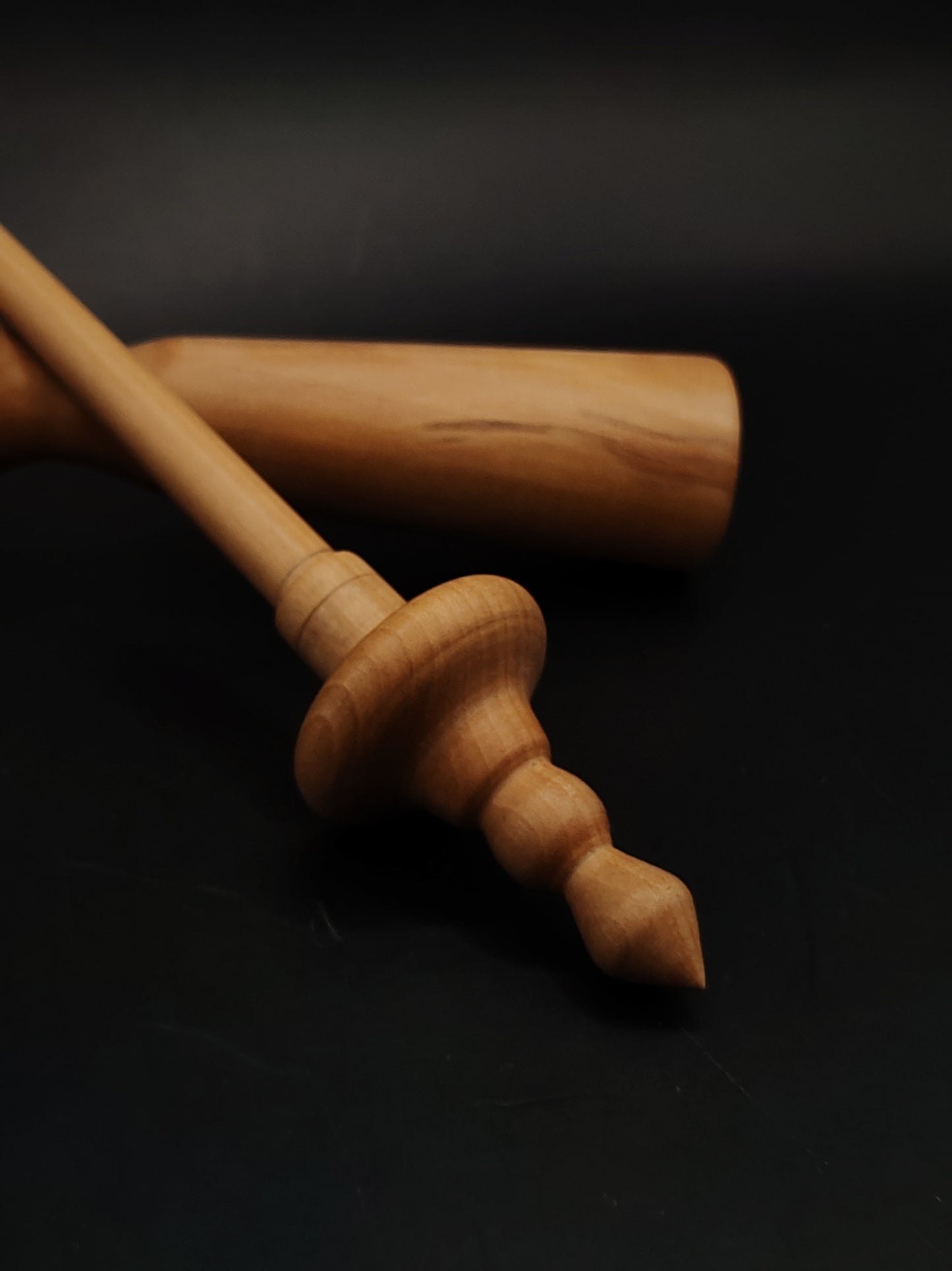 Mini Support Spindle Set 12g Pear Yarn Spinning Tool with Pear Lap Bowl