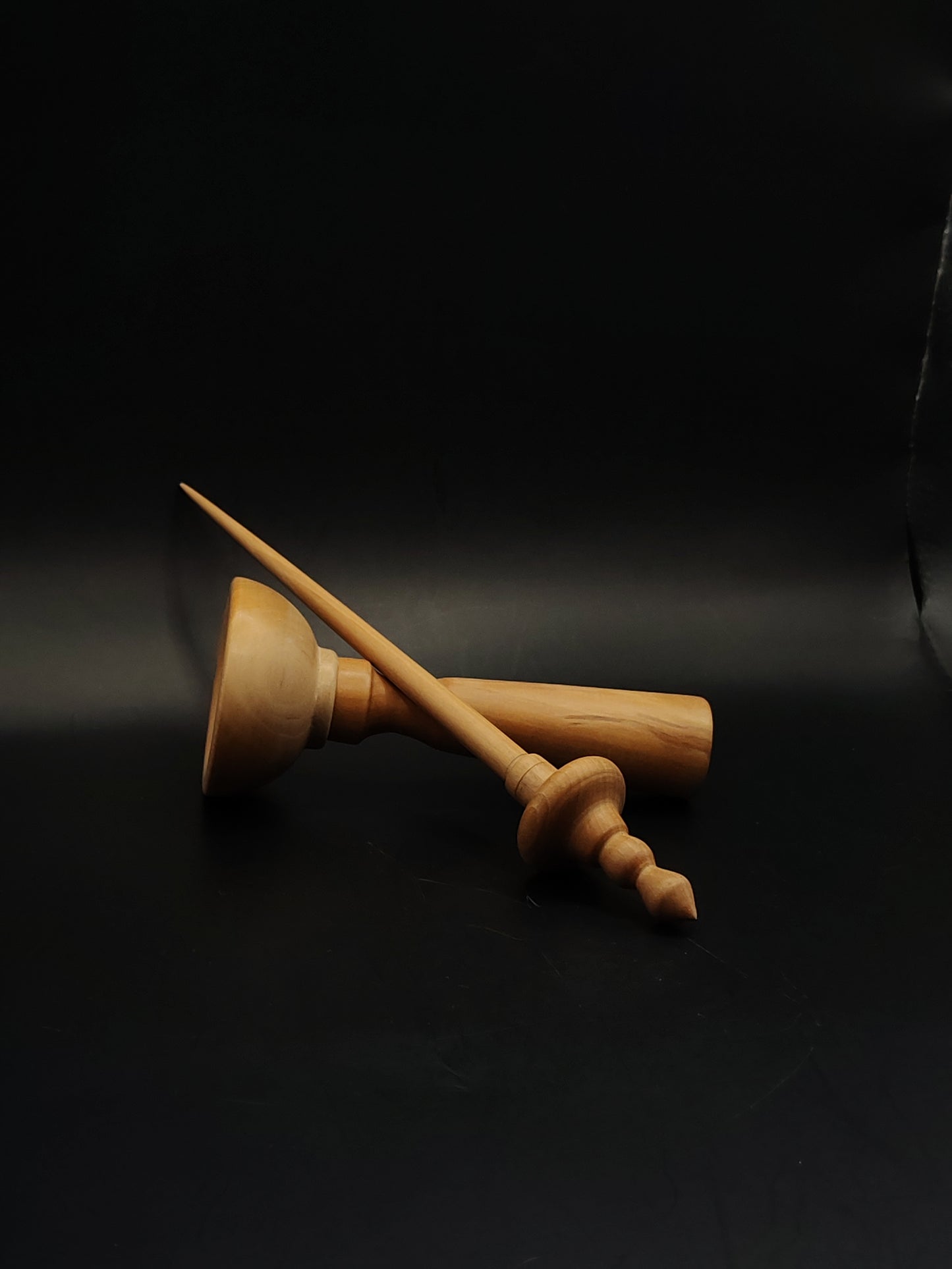 Mini Support Spindle Set 12g Pear Yarn Spinning Tool with Pear Lap Bowl