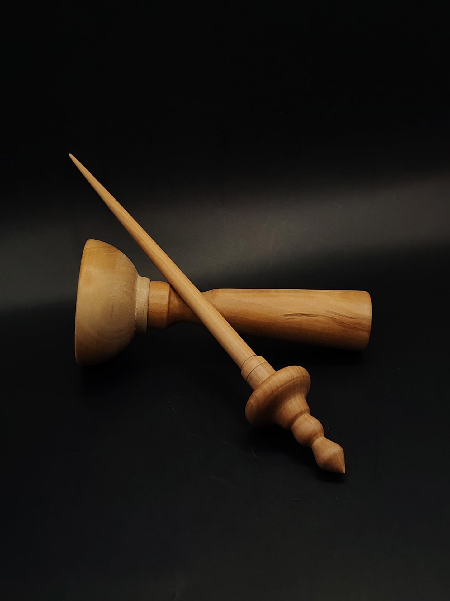 Mini Support Spindle Set 12g Pear Yarn Spinning Tool with Pear Lap Bowl