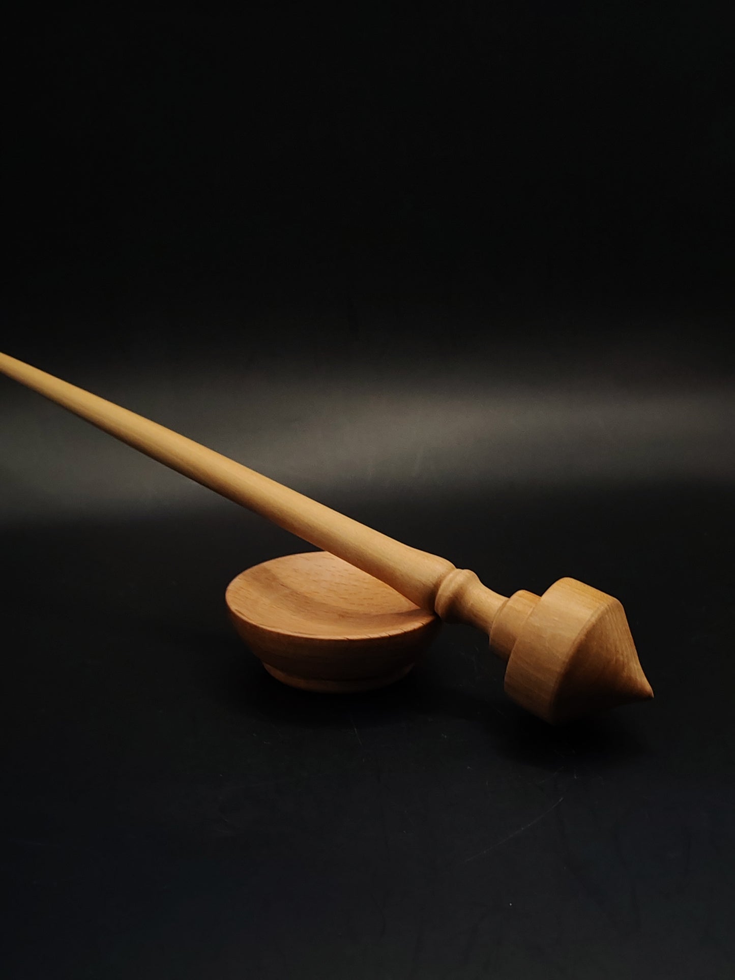 Support Spindle Set 23g Yarn Spinning Tool Sycamore Wood with Beech Bowl