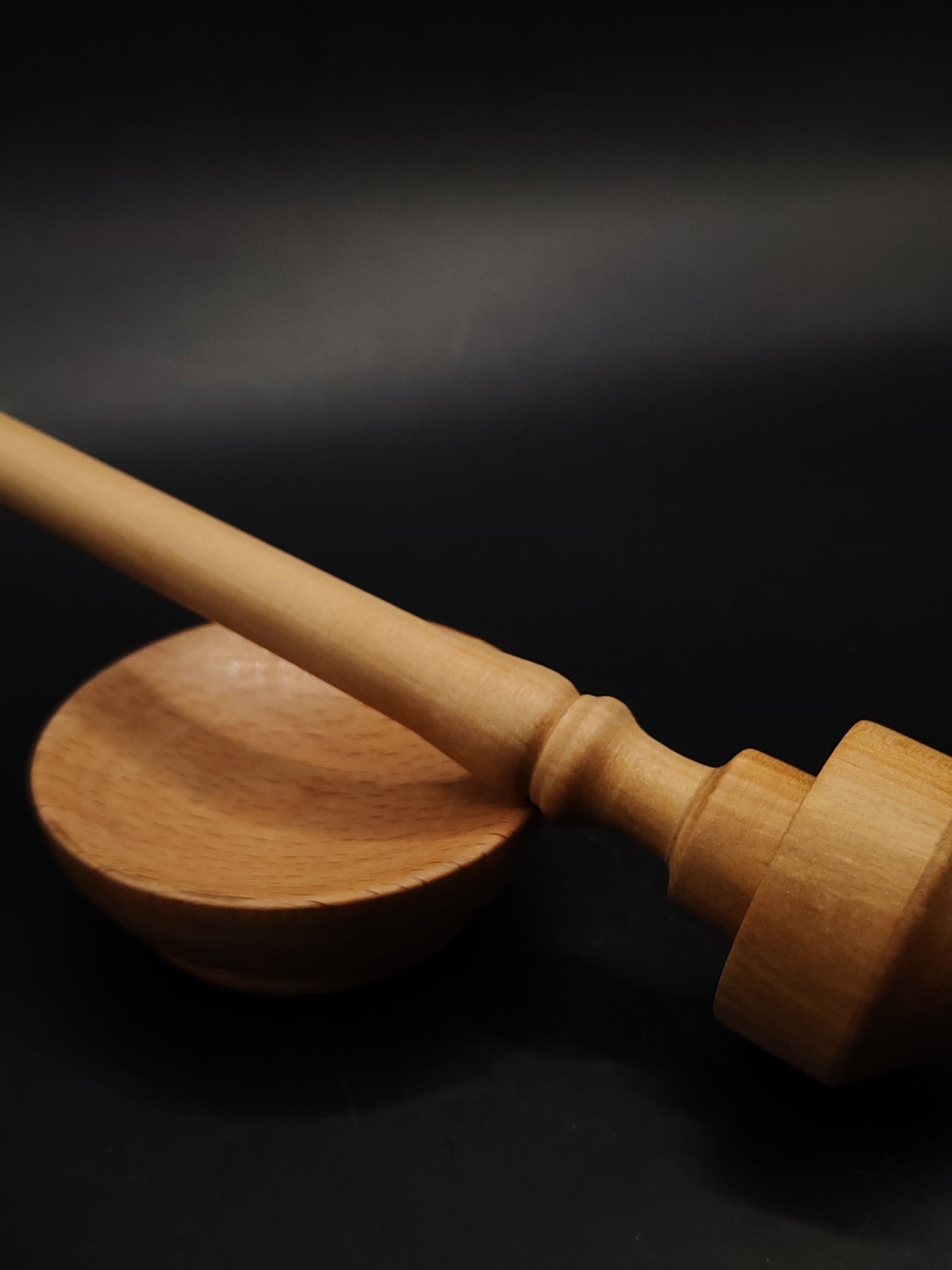 Support Spindle Set 23g Yarn Spinning Tool Sycamore Wood with Beech Bowl