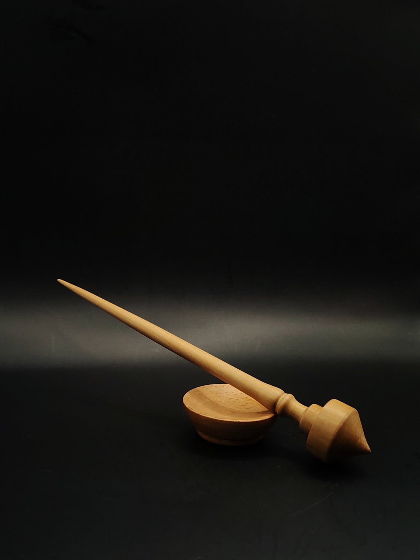 Support Spindle Set 23g Yarn Spinning Tool Sycamore Wood with Beech Bowl