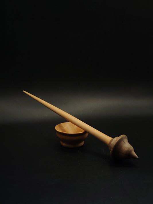 Support Spindle Set 13g Yarn Spinning Tool Pear Shaft Walnut Whorl Pear Bowl