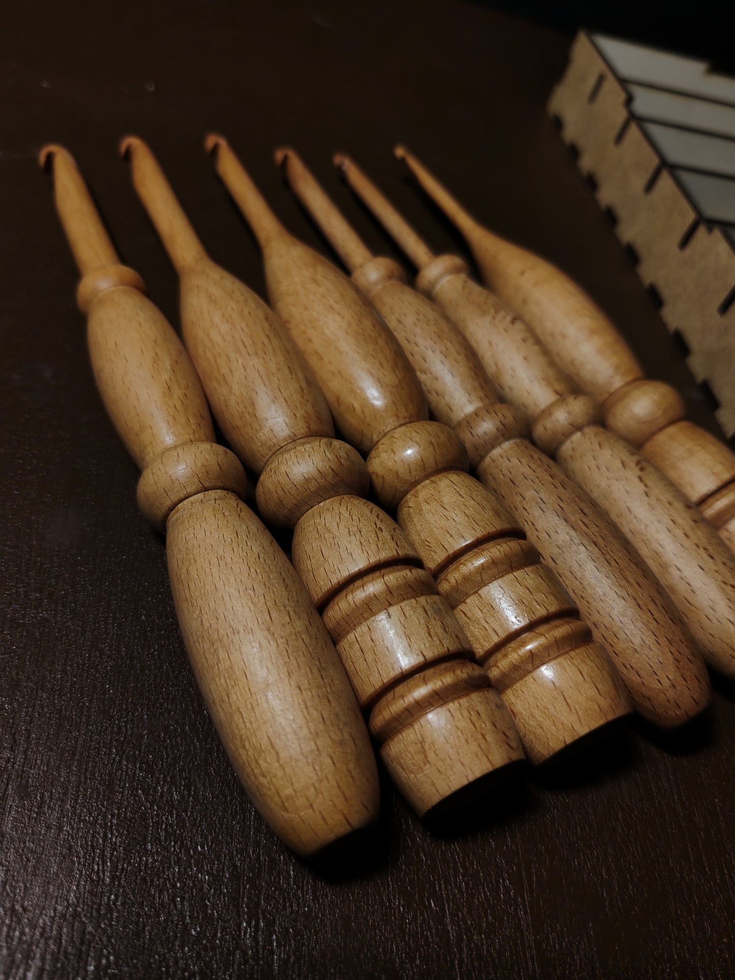 Handmade Crochet Hook Kit Wooden Crochet Needles with Beech Storage Case