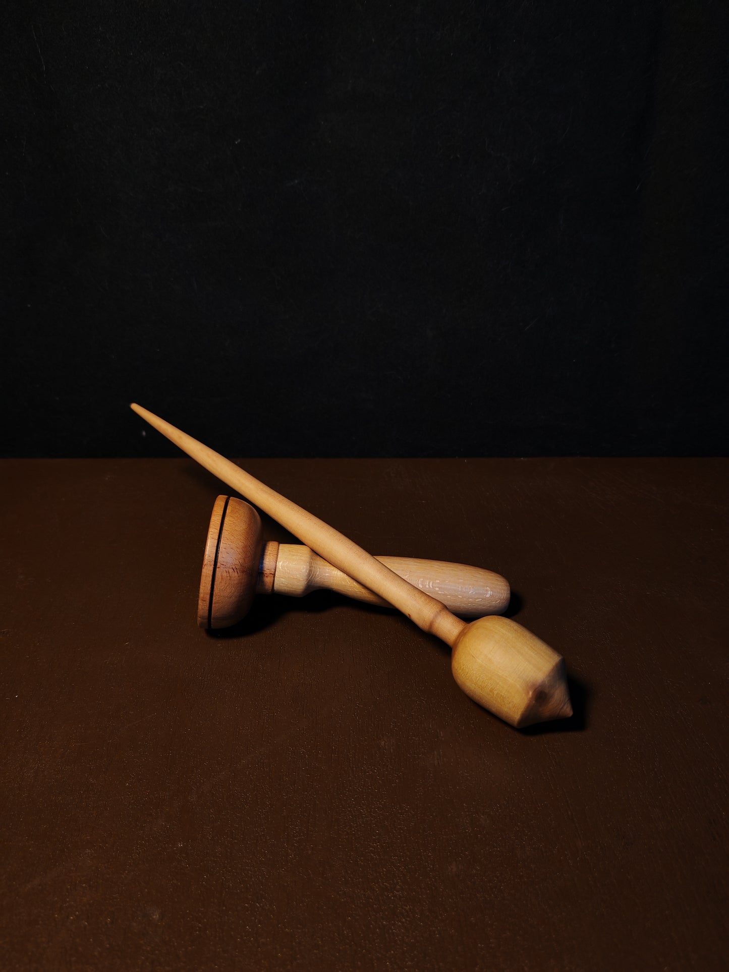 Support Spindle Set 31g Pear Yarn Spinning Tool with Beech Lap Bowl