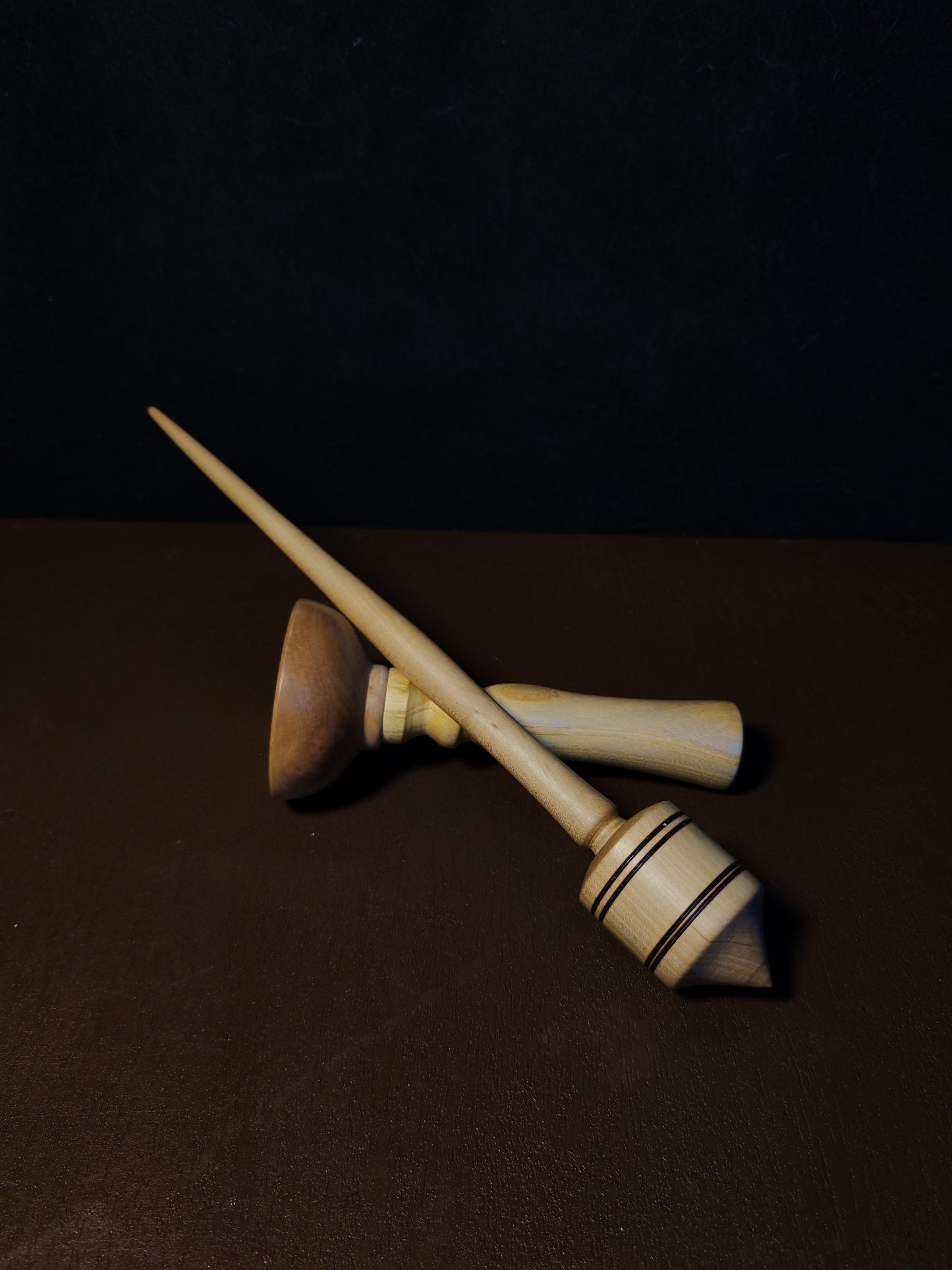 Support Spindle Set 33g Yarn Spinning Tool Pear Shaft Apple Whorl Wooden Bowl