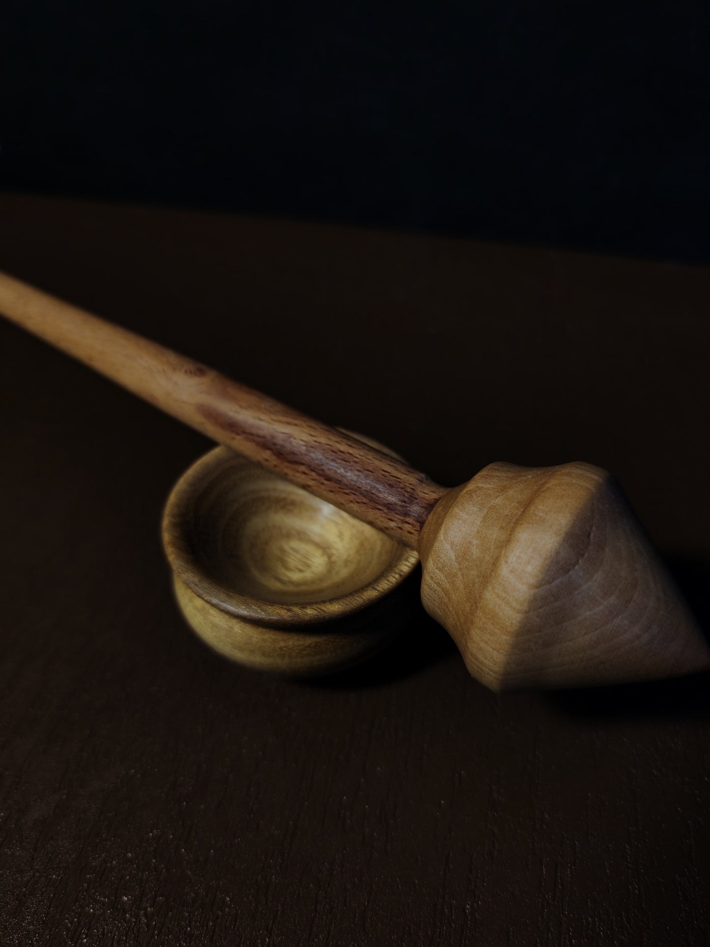 Support Spindle Set 22g Yarn Spinning Tool Beech Shaft Pear Whorl Acacia Bowl