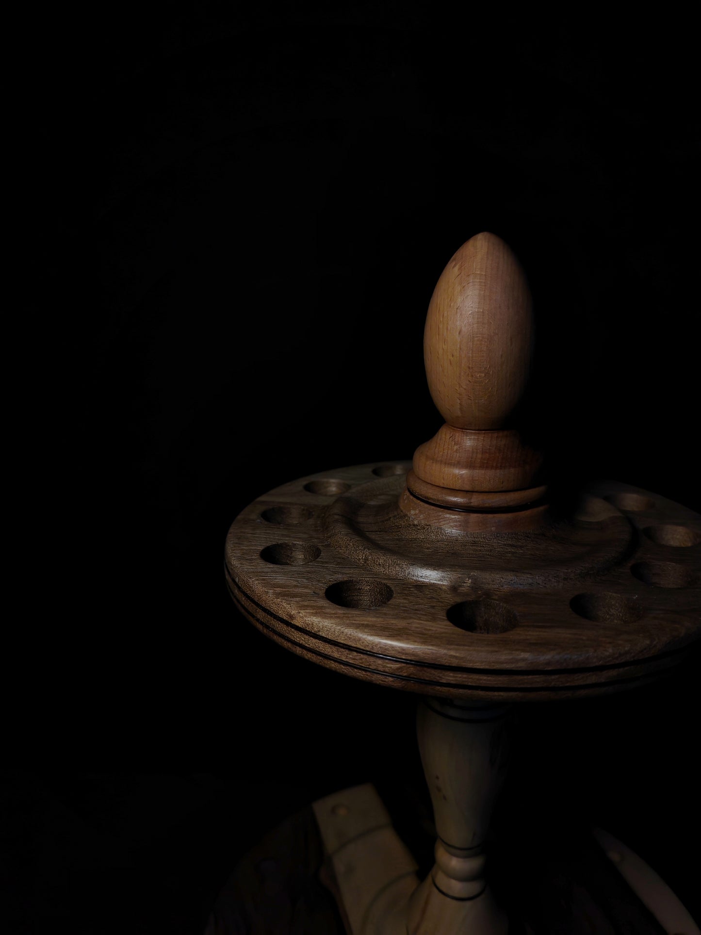 Spindle Stand 12 Spindles Wooden Holder Fiber Spinning Organizer Handmade Storage
