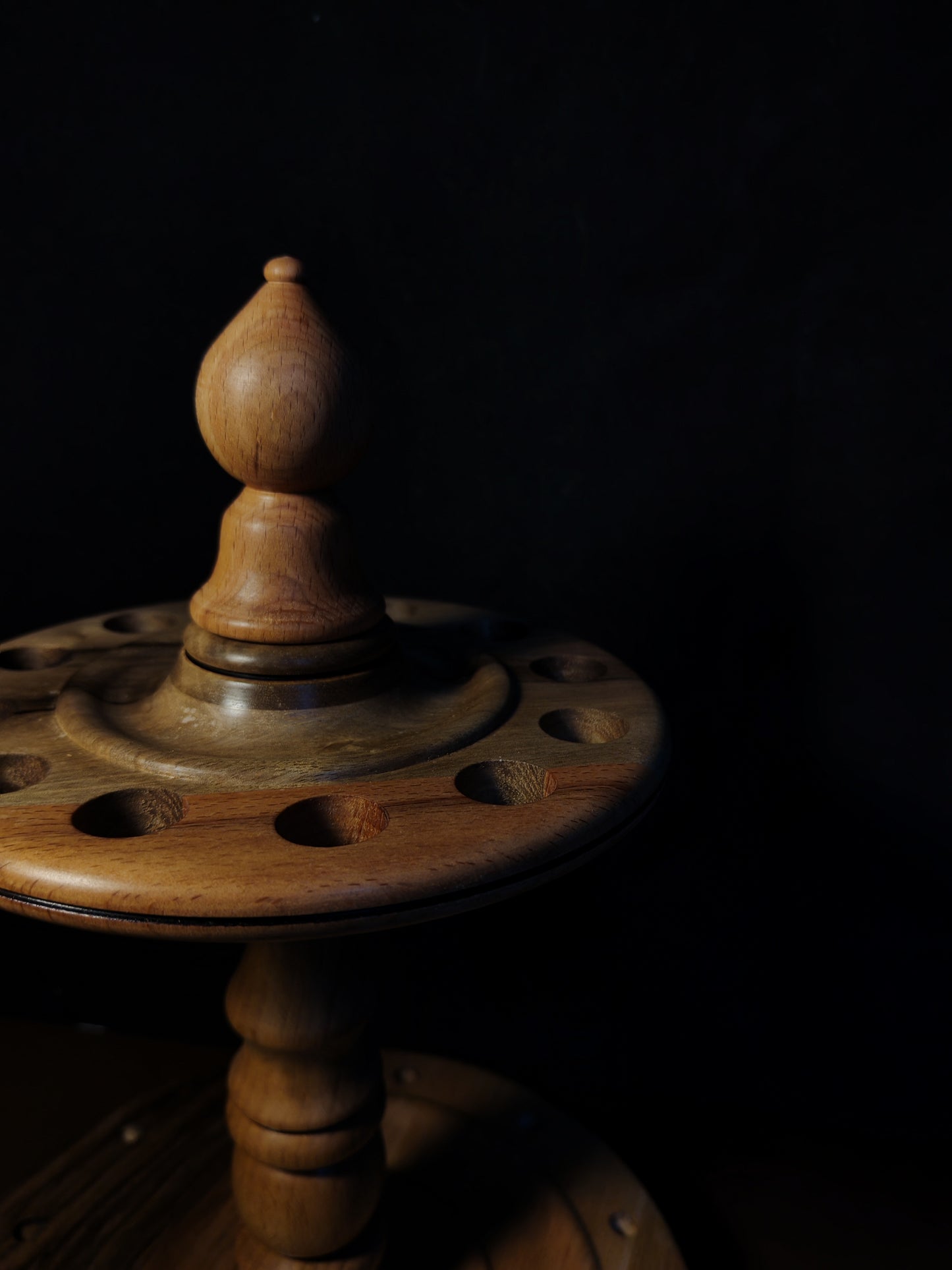 Spindle Stand Wooden Holder Fiber Spinning Organizer Multi Wood Handmade Storage