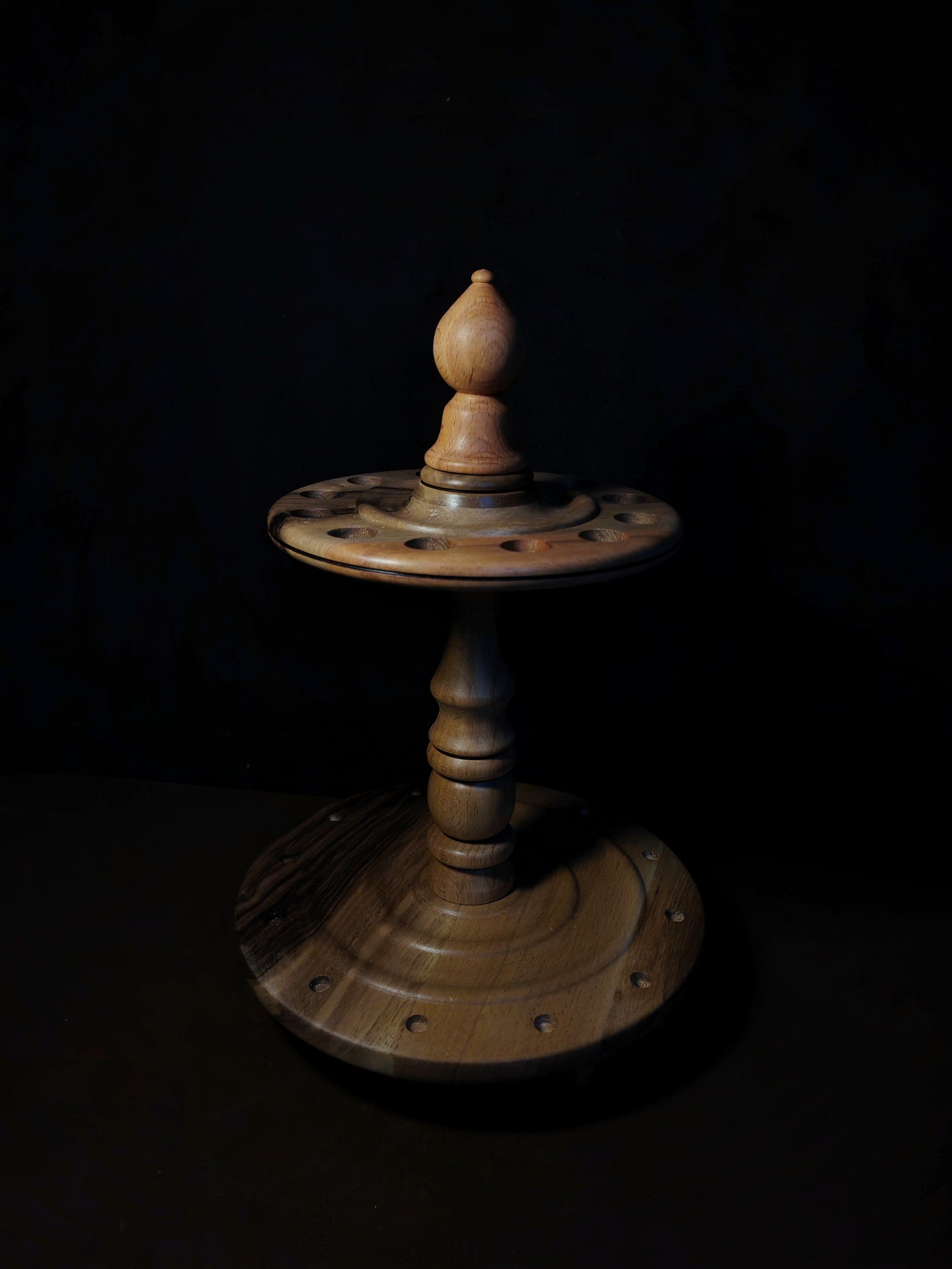 Spindle Stand Wooden Holder Fiber Spinning Organizer Multi Wood Handmade Storage