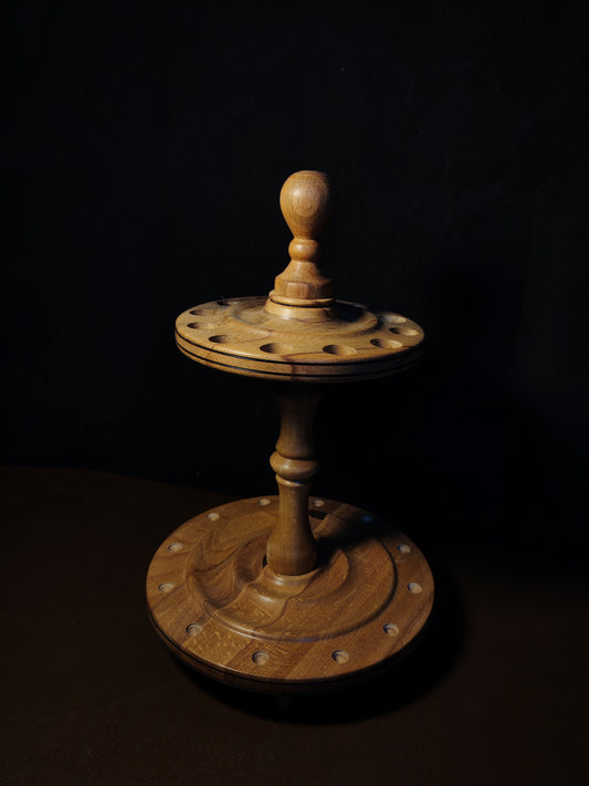 Spindle Stand 12 Spindles Wooden Holder Fiber Spinning Organizer Handmade Storage