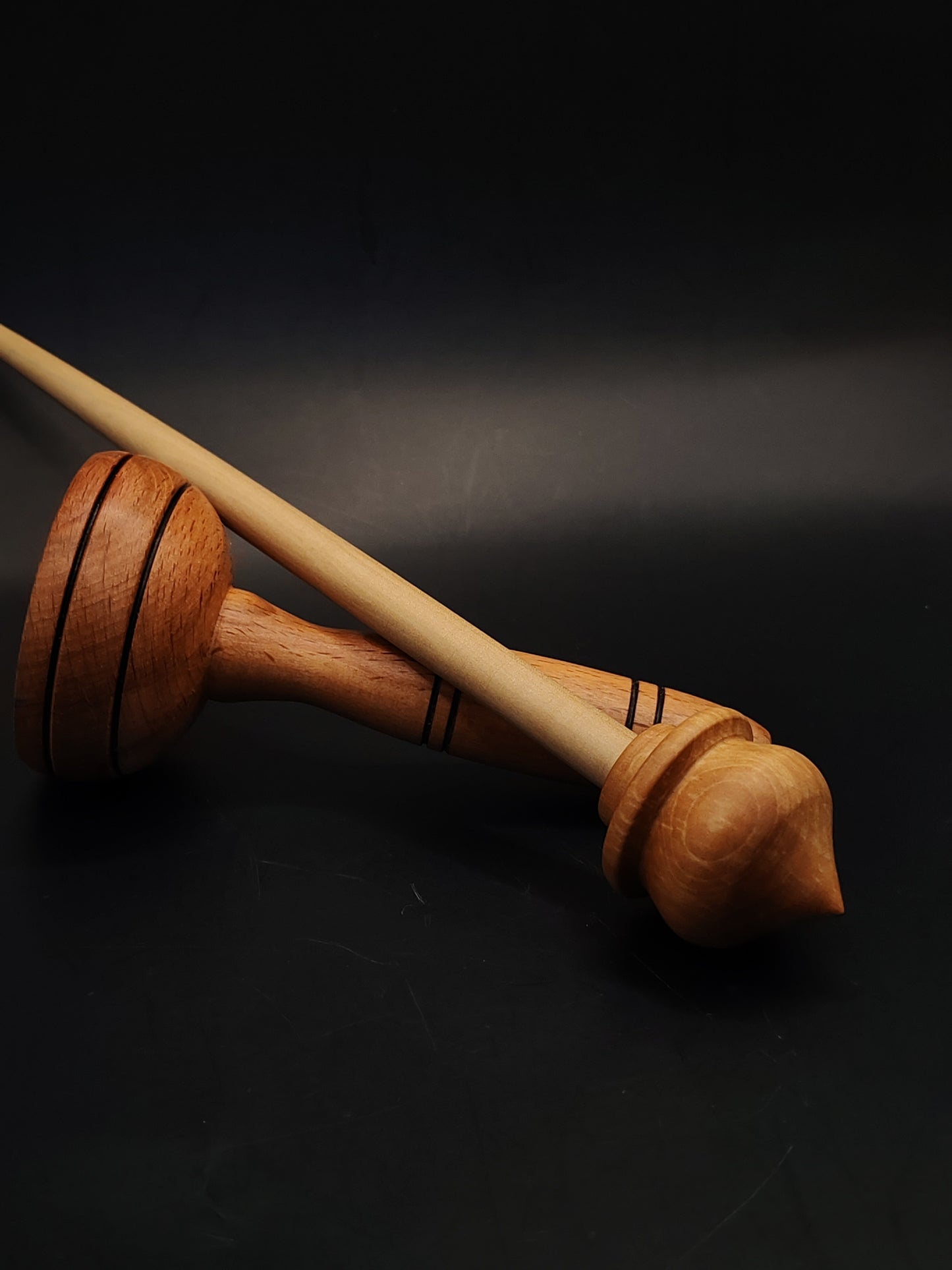Support Spindle Set 25g Yarn Spinning Tool Sycamore Shaft Aged Pear Whorl