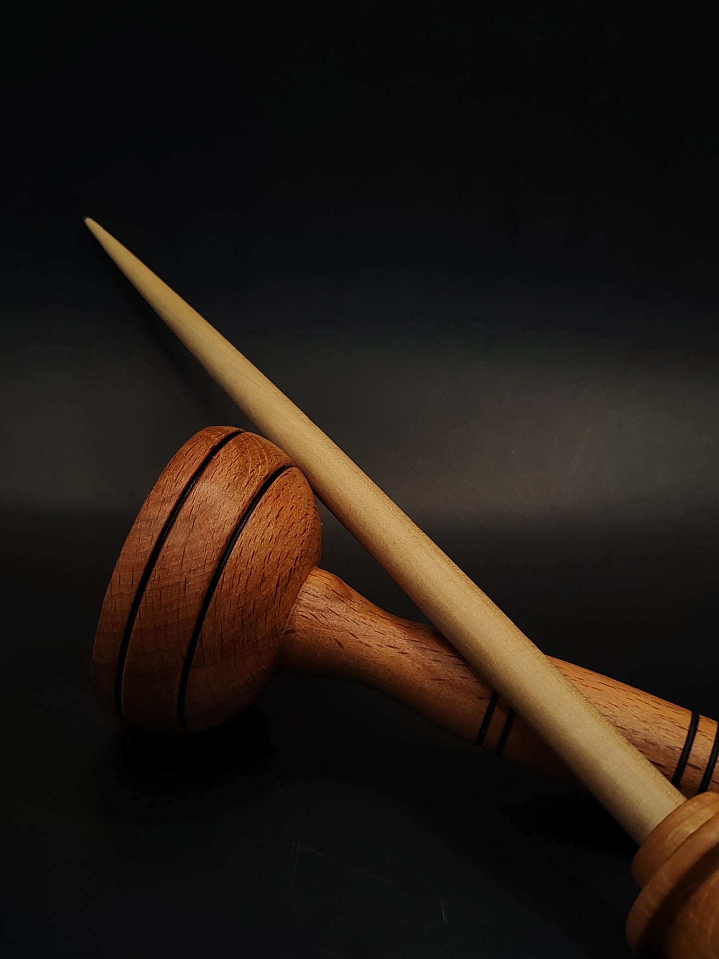 Support Spindle Set 25g Yarn Spinning Tool Sycamore Shaft Aged Pear Whorl