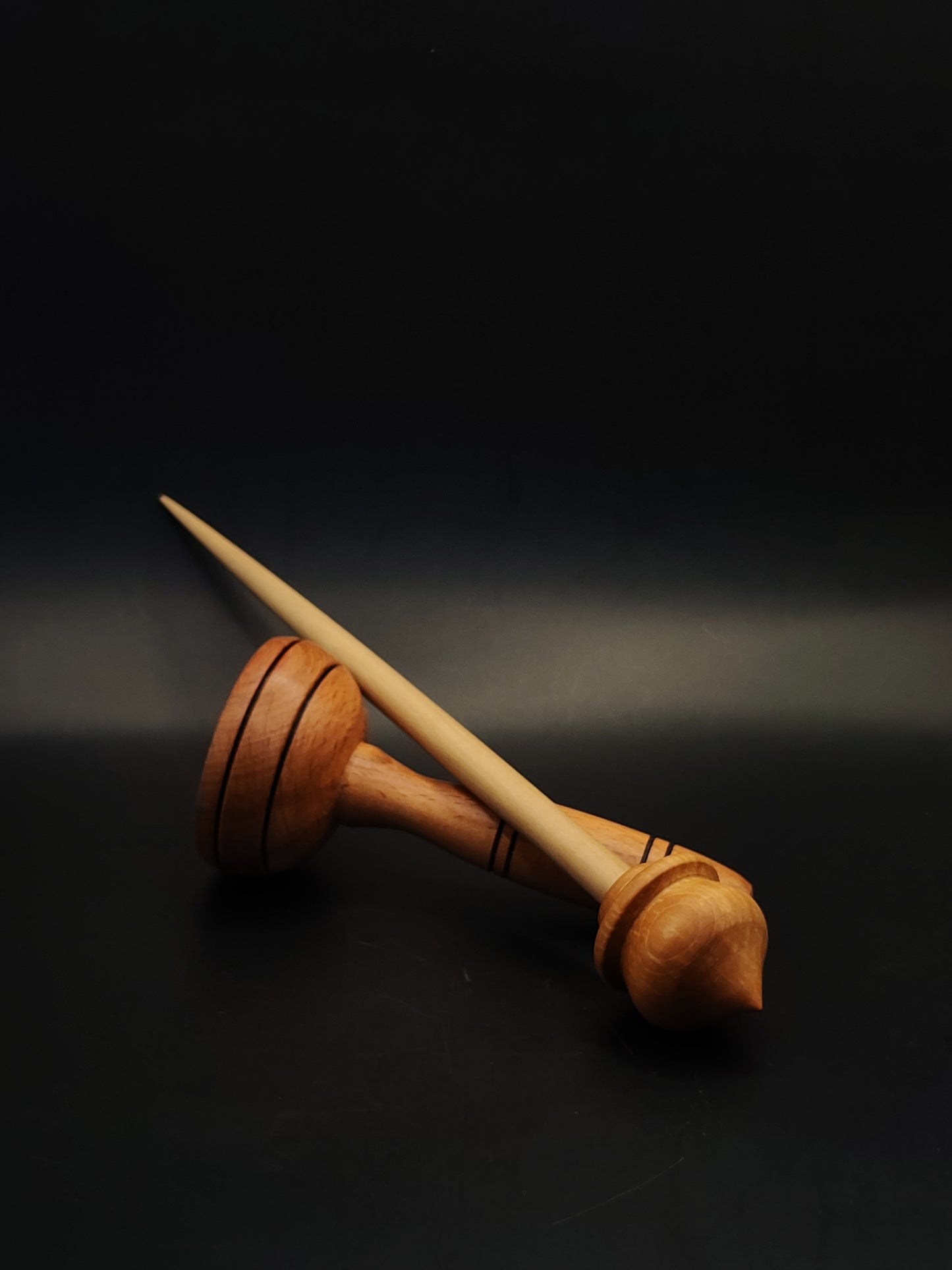 Support Spindle Set 25g Yarn Spinning Tool Sycamore Shaft Aged Pear Whorl