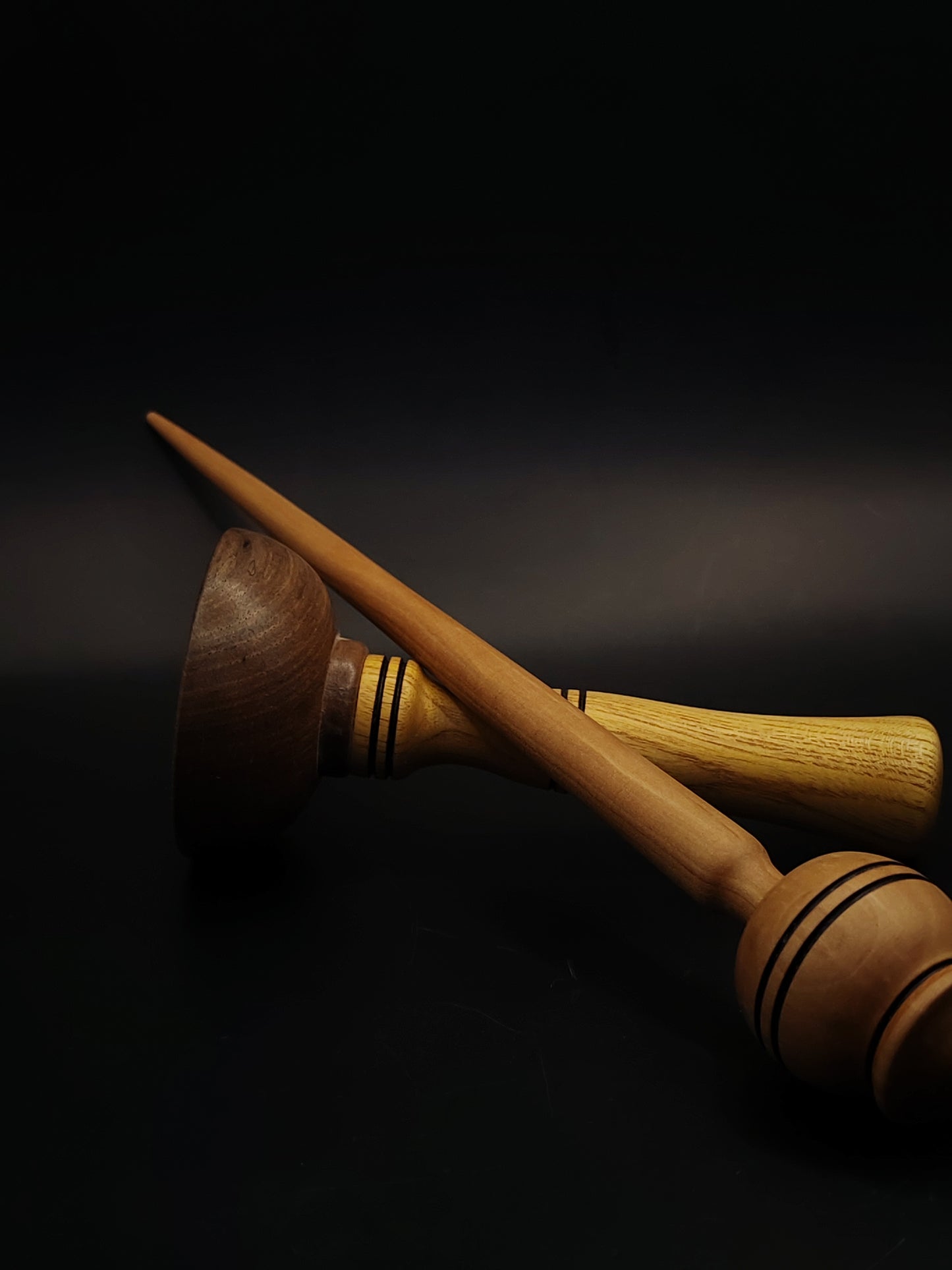 Support Spindle Set 27g Aged Pear Wood Yarn Spinning Tool Wooden Bowl