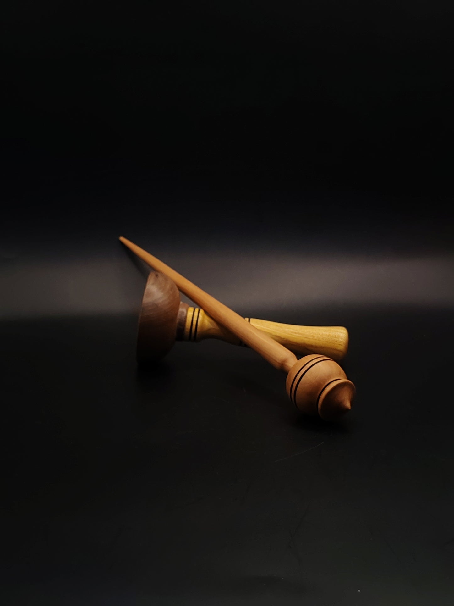 Support Spindle Set 27g Aged Pear Wood Yarn Spinning Tool Wooden Bowl