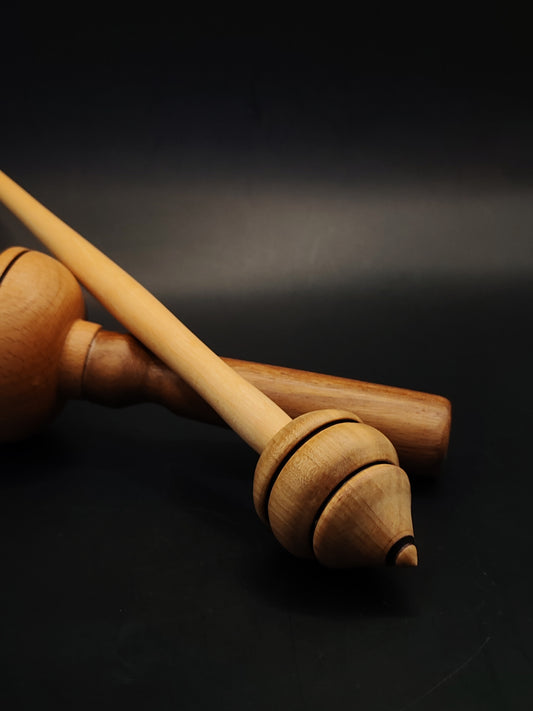 Support Spindle Set 25g Yarn Spinning Tool Apple Shaft Pear Whorl Wooden Bowl