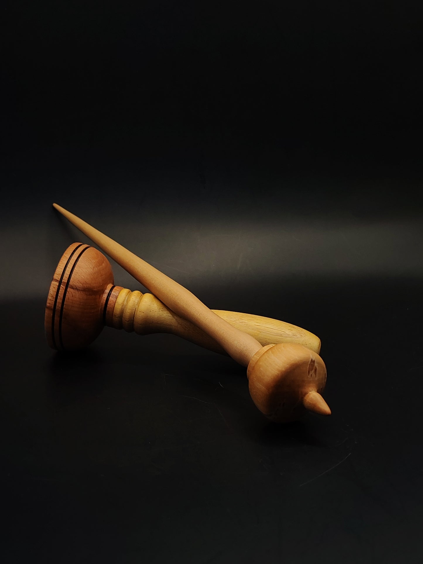 Support Spindle Set 23g Yarn Spinning Tool Apple Shaft Pear Whorl Wooden Bowl