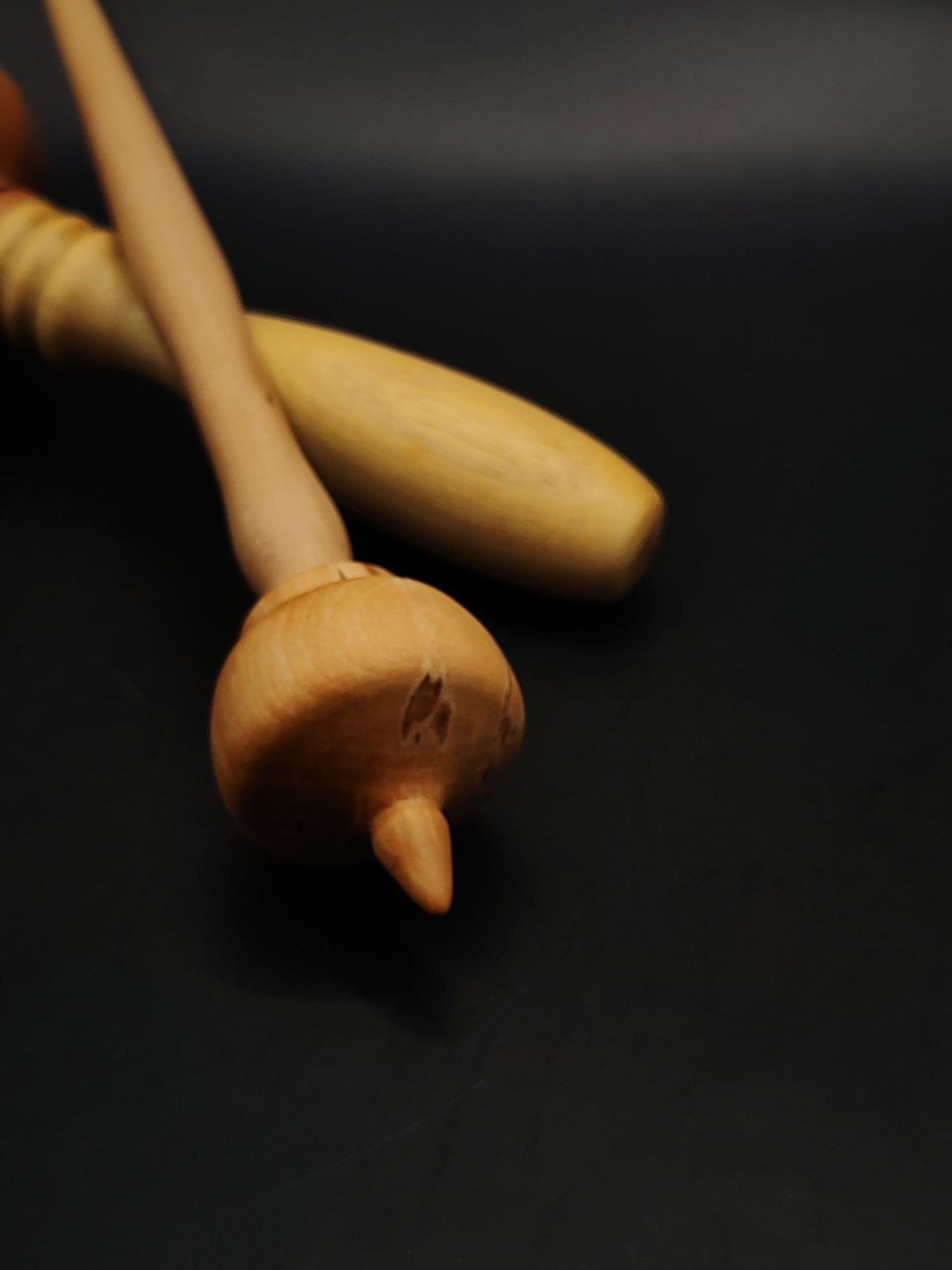 Support Spindle Set 23g Yarn Spinning Tool Apple Shaft Pear Whorl Wooden Bowl