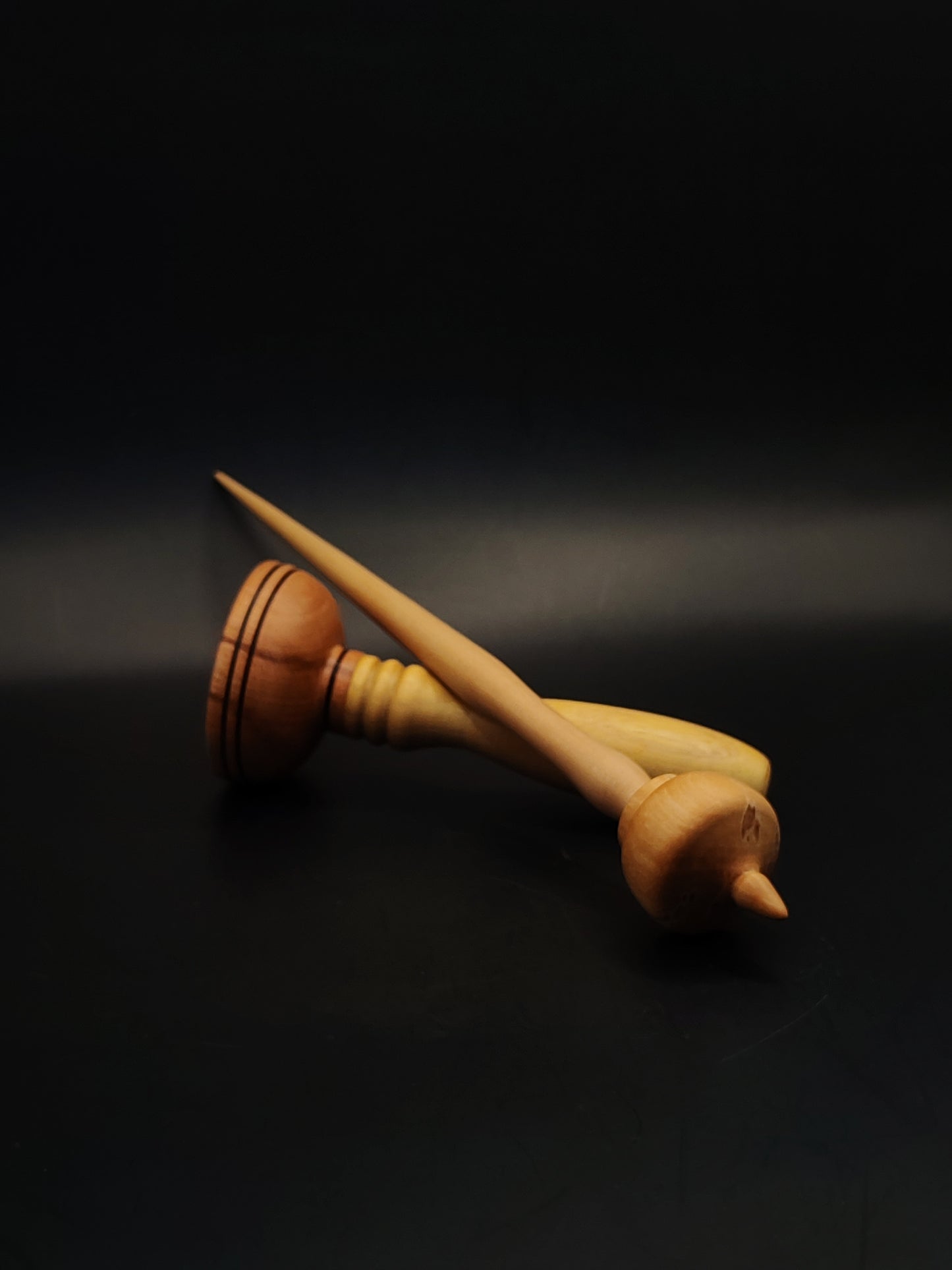 Support Spindle Set 23g Yarn Spinning Tool Apple Shaft Pear Whorl Wooden Bowl