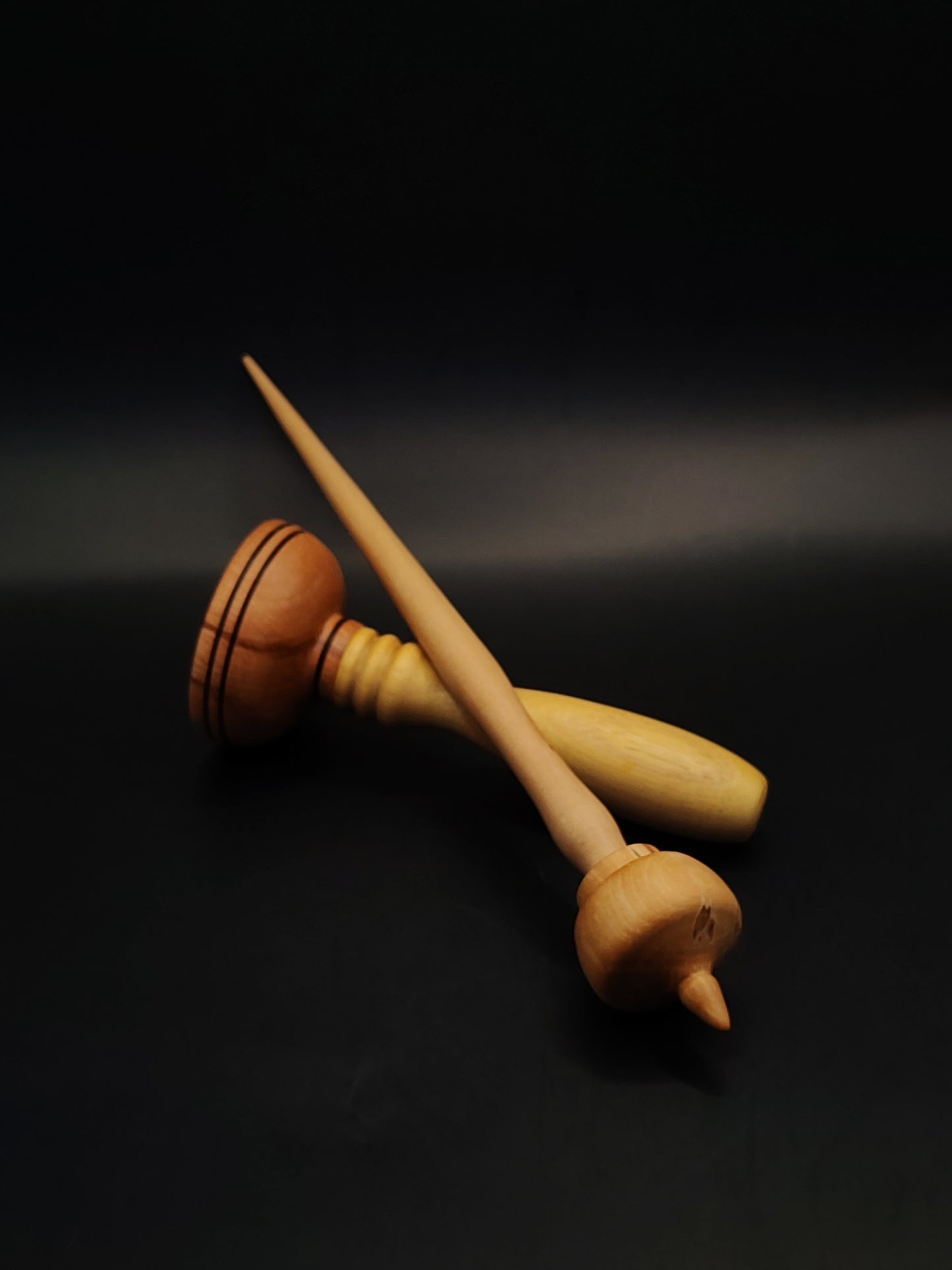 Support Spindle Set 23g Yarn Spinning Tool Apple Shaft Pear Whorl Wooden Bowl