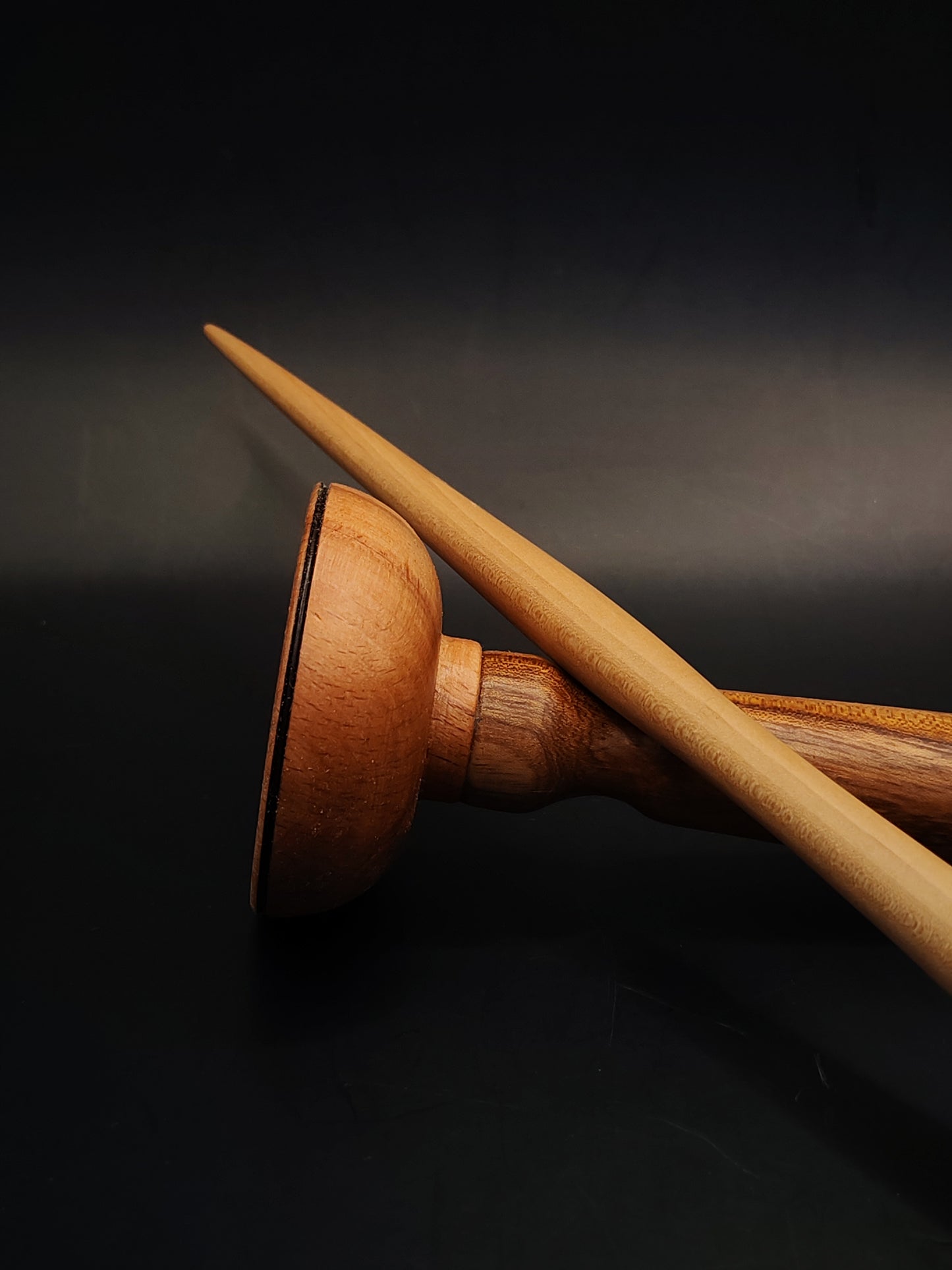 Support Spindle Set 25g Yarn Spinning Tool Apple Shaft Pear Whorl Wooden Bowl