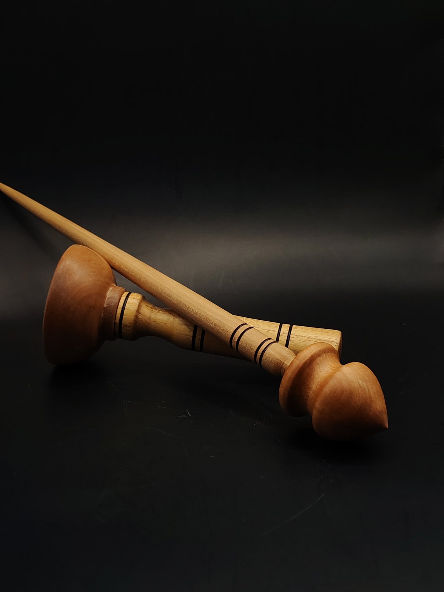 Support Spindle Set 29g Yarn Spinning Tool Pear Shaft Elm Whorl Wooden Bowl