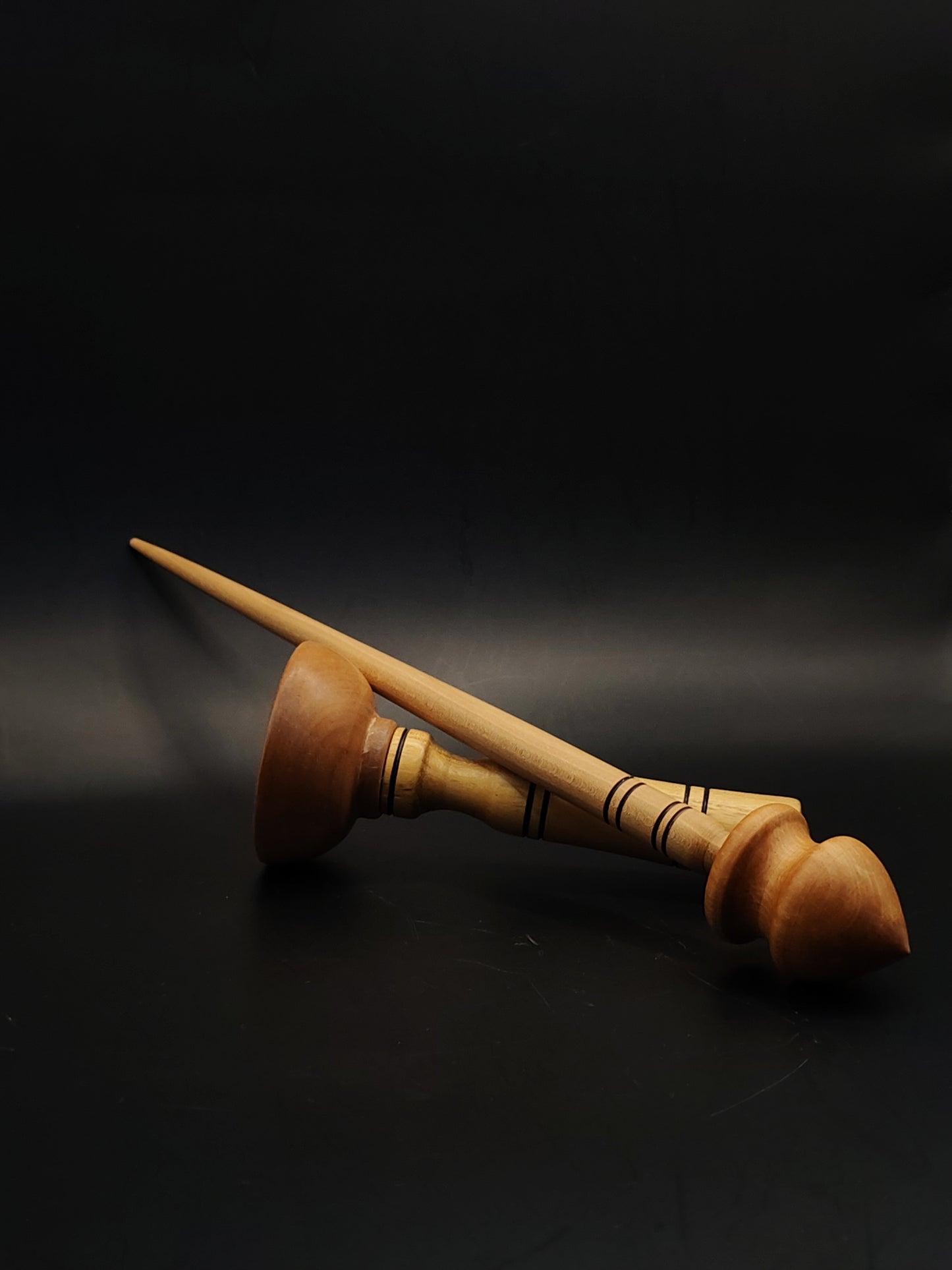 Support Spindle Set 29g Yarn Spinning Tool Pear Shaft Elm Whorl Wooden Bowl