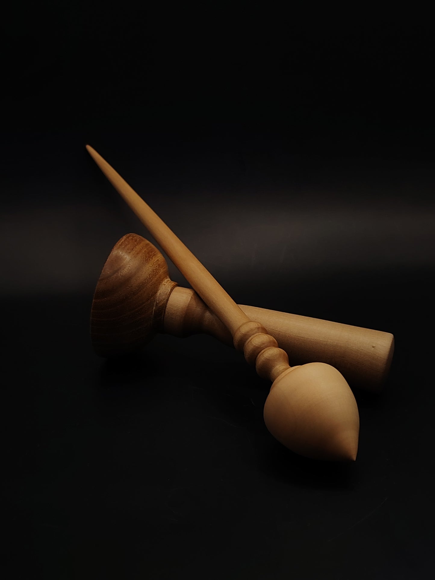 Support Spindle Set 28g Yarn Spinning Tool Sycamore Shaft Apple Whorl Wooden Bowl