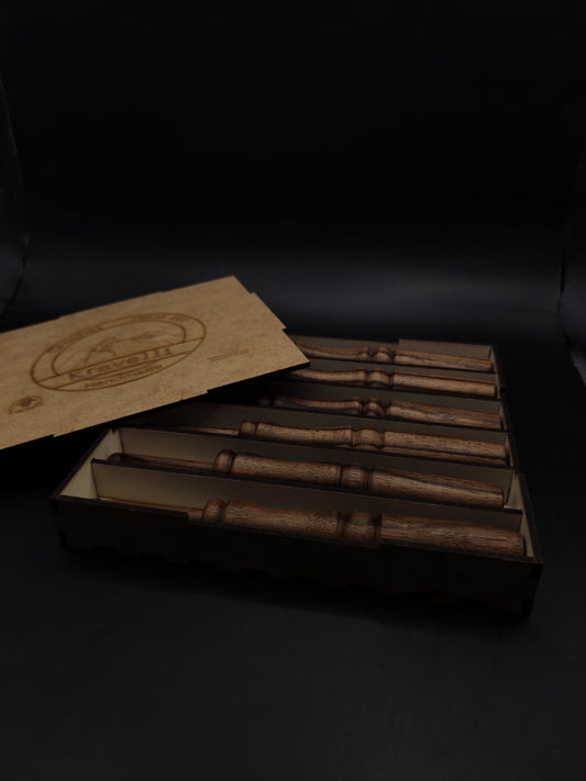Walnut Crochet Hook Set Wooden Crochet Needles with Storage Box Handmade Kit