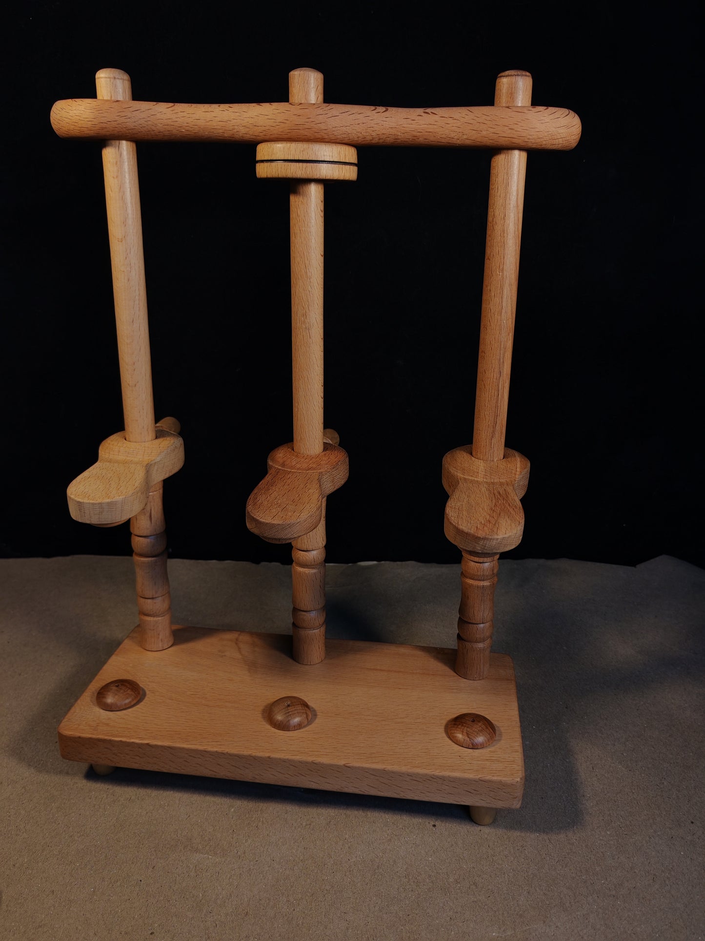 Lazy Anna Support Spindle Plying Tool Wooden Lazy Kate for 3 Ply Yarn