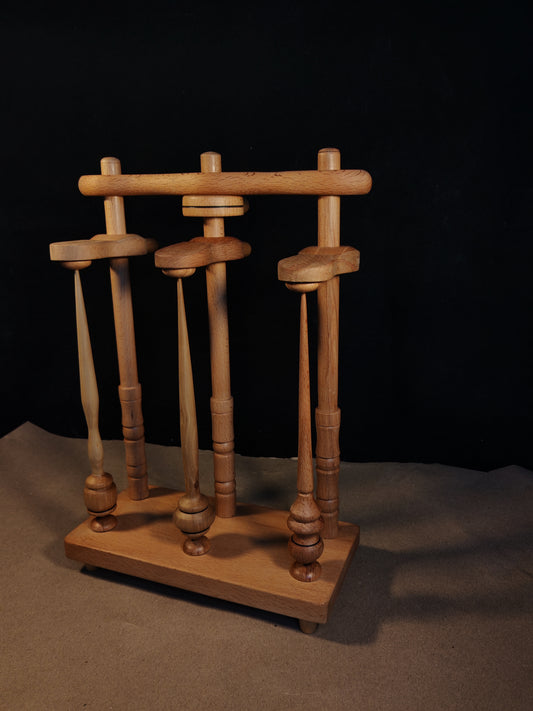 Lazy Anna Support Spindle Plying Tool Wooden Lazy Kate for 3 Ply Yarn