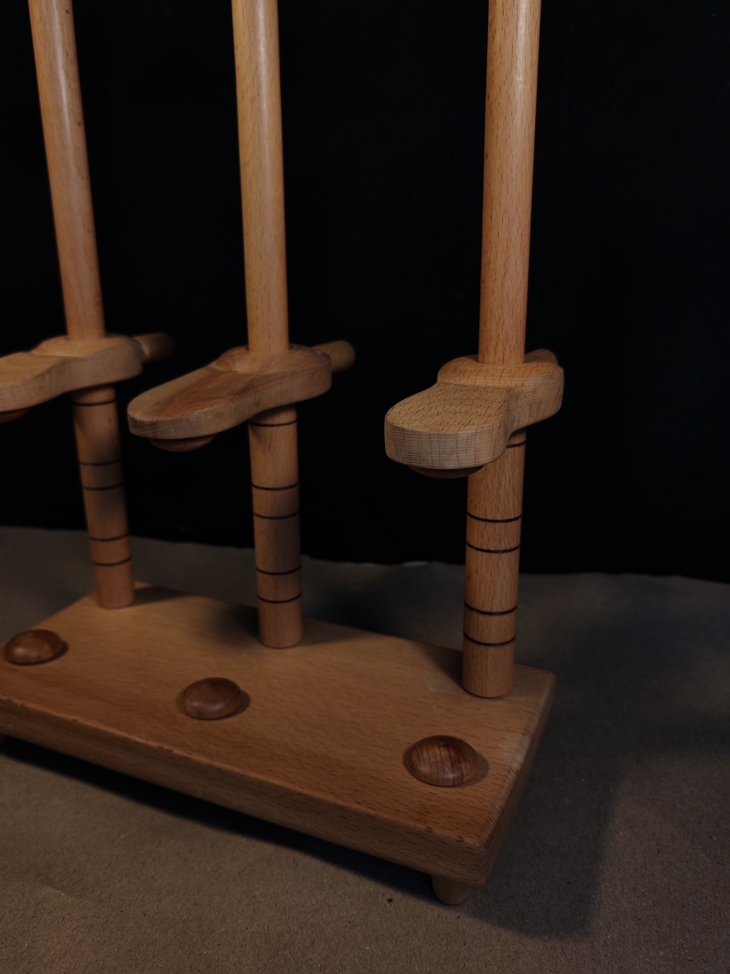 Support Spindle Plying Stand Wooden 3 Ply Yarn Tool Lazy Anna Handmade