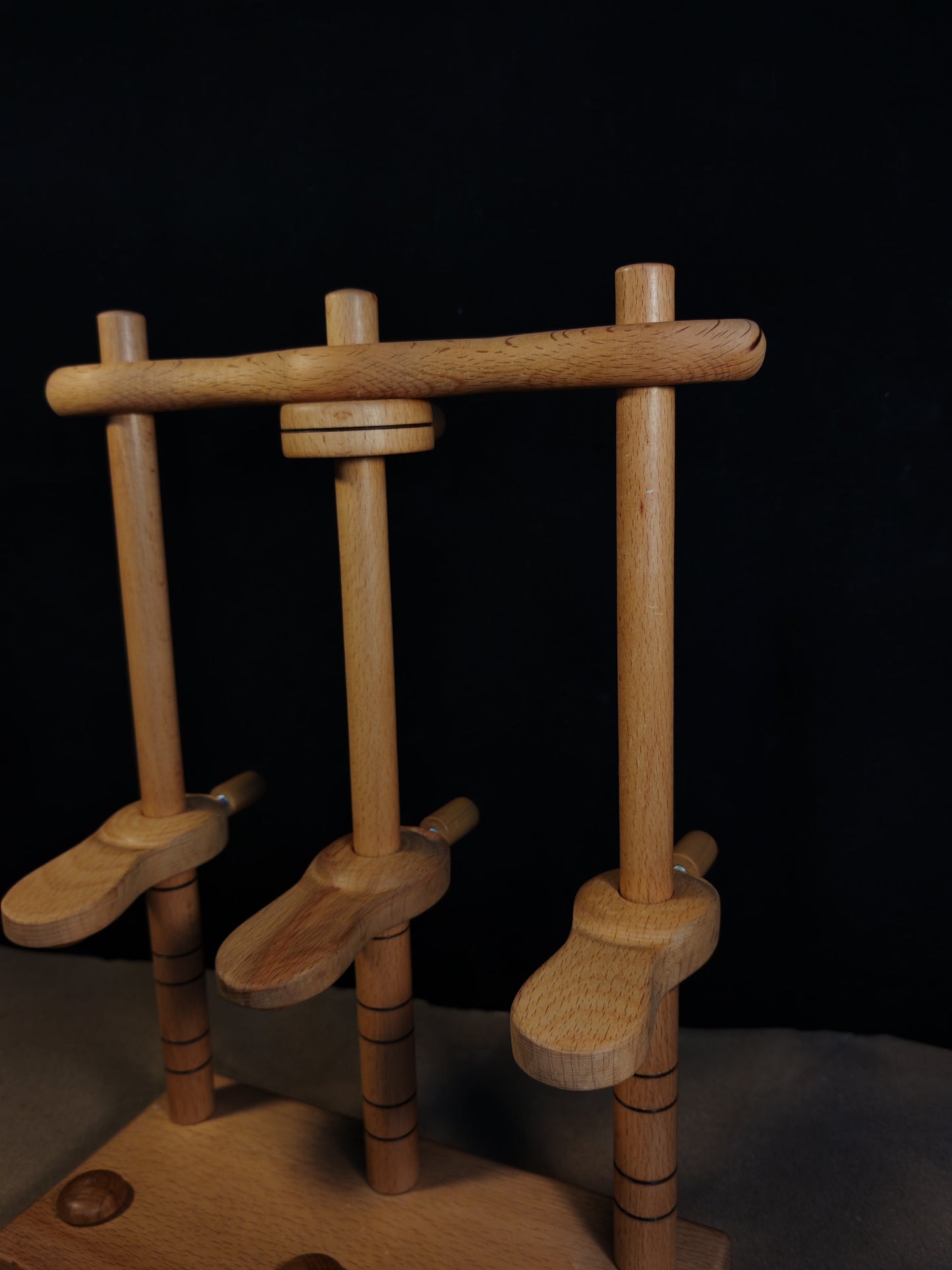 Support Spindle Plying Stand Wooden 3 Ply Yarn Tool Lazy Anna Handmade