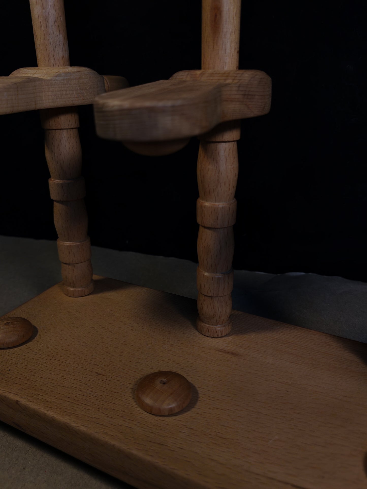 3 Ply Support Spindle Tool Wooden Lazy Anna Yarn Plying Station