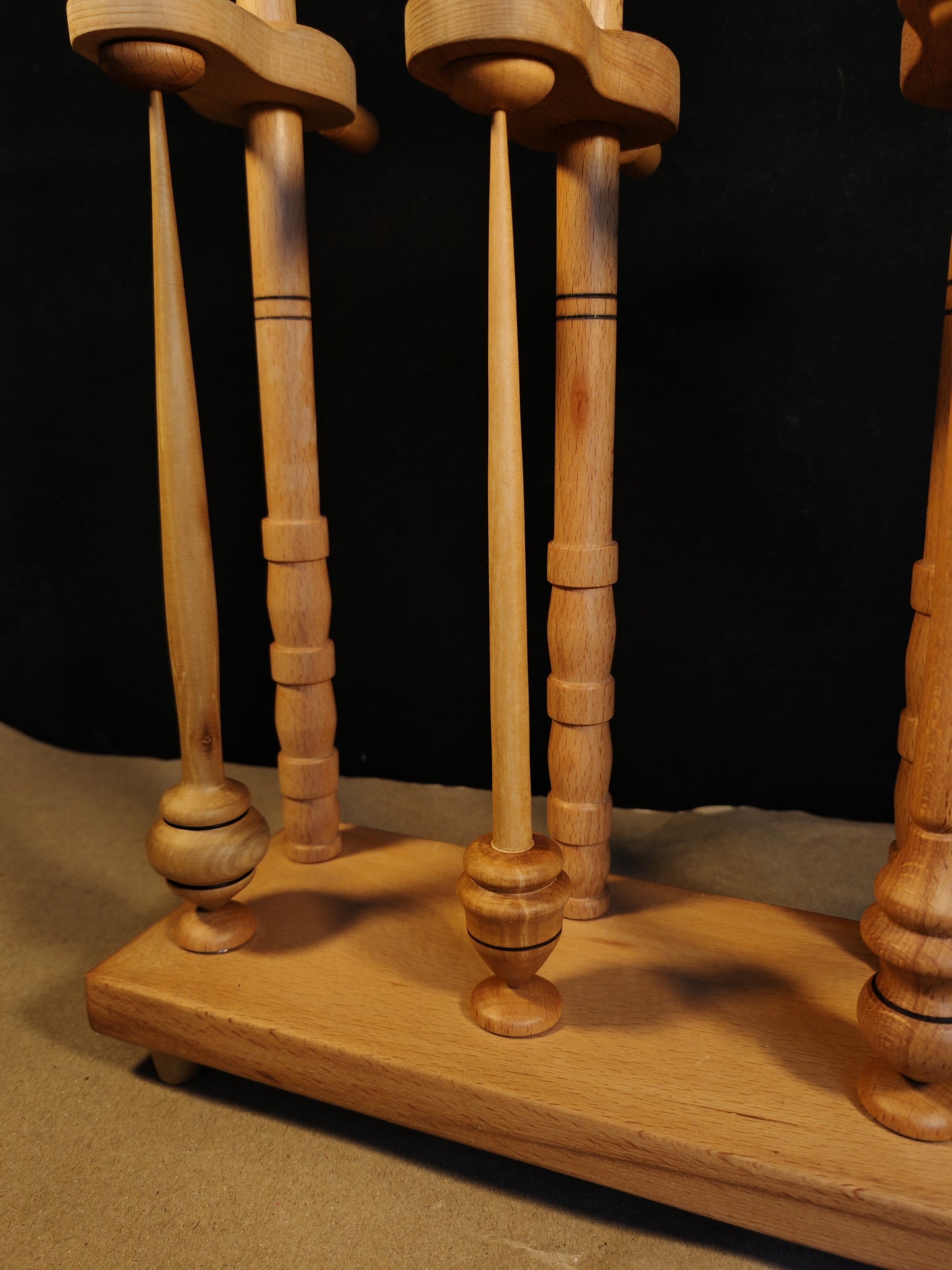 3 Ply Support Spindle Tool Wooden Lazy Anna Yarn Plying Station