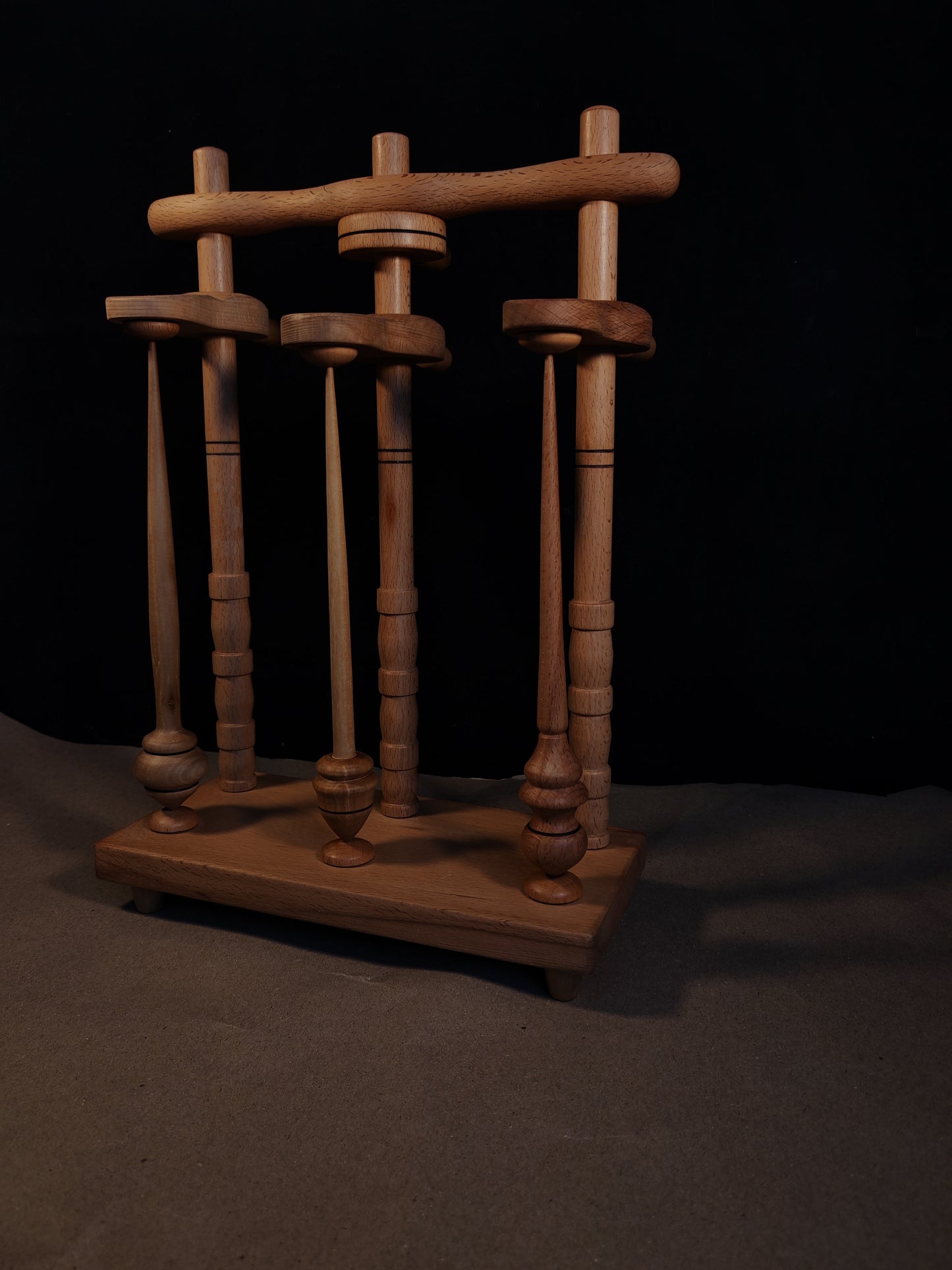 3 Ply Support Spindle Tool Wooden Lazy Anna Yarn Plying Station