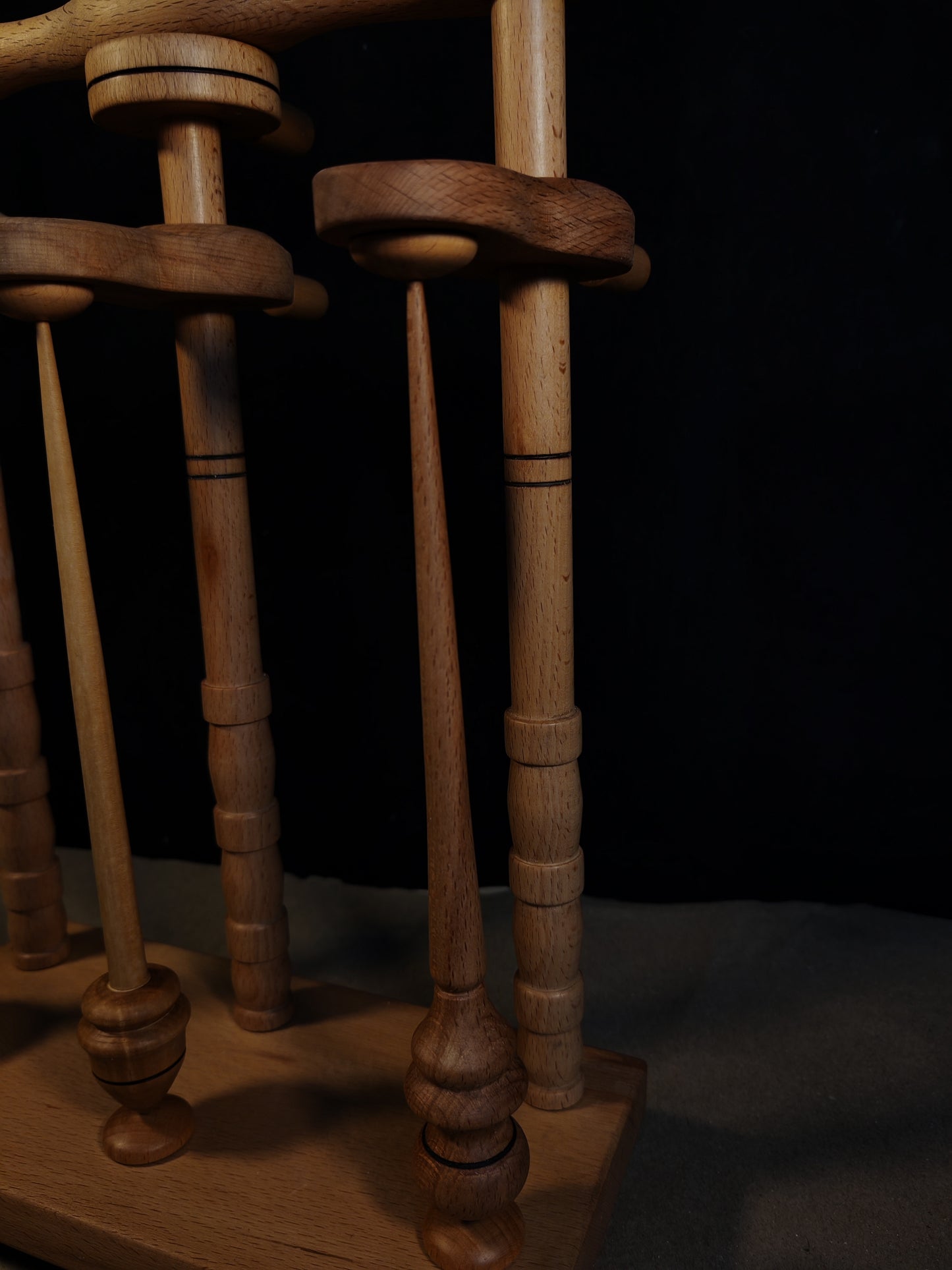3 Ply Support Spindle Tool Wooden Lazy Anna Yarn Plying Station