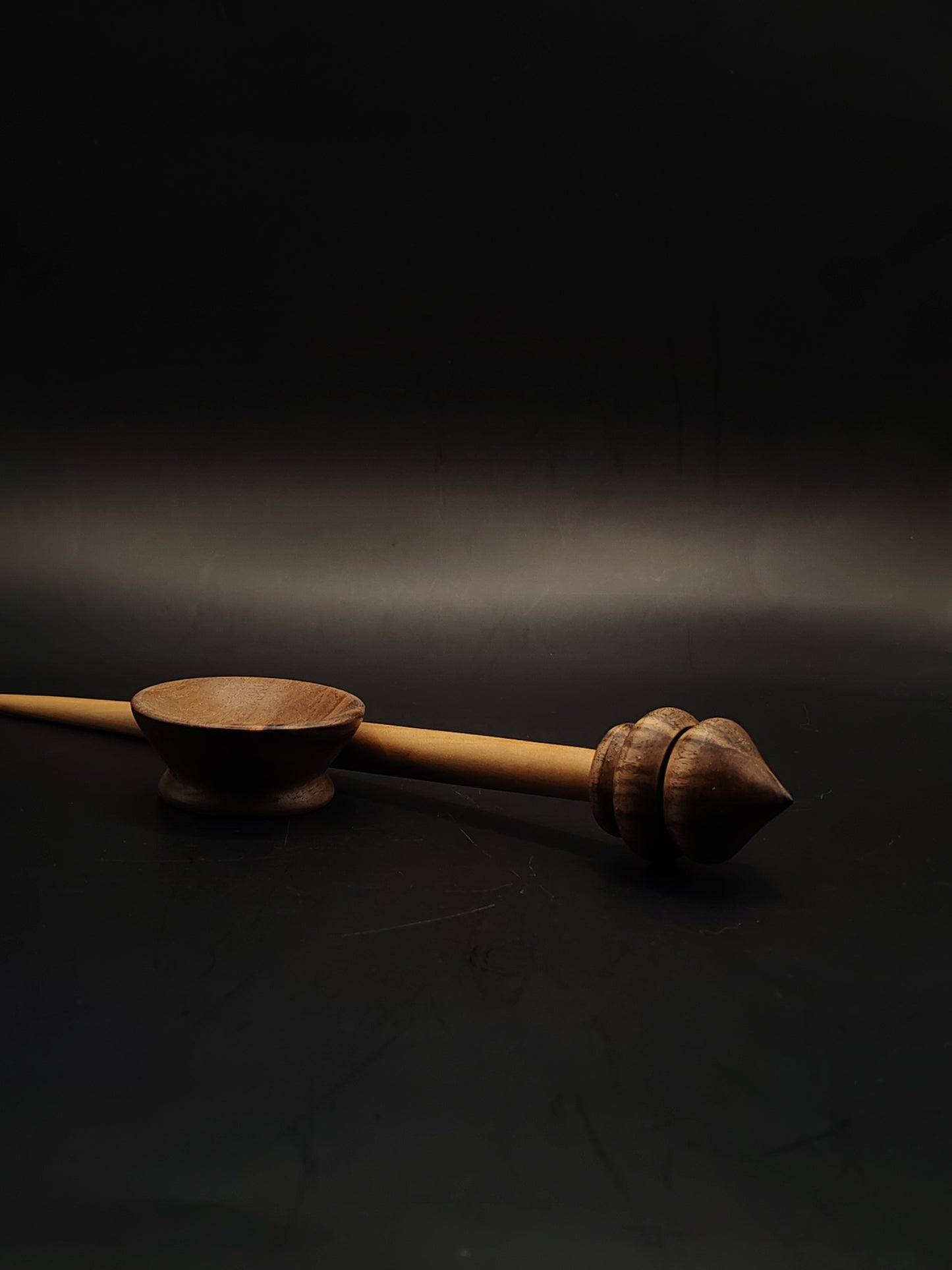 Support Spindle Set 23g Yarn Spinning Tool Pear Shaft Walnut Whorl Walnut Bowl