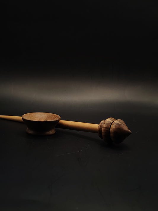 Support Spindle Set 23g Yarn Spinning Tool Pear Shaft Walnut Whorl Walnut Bowl